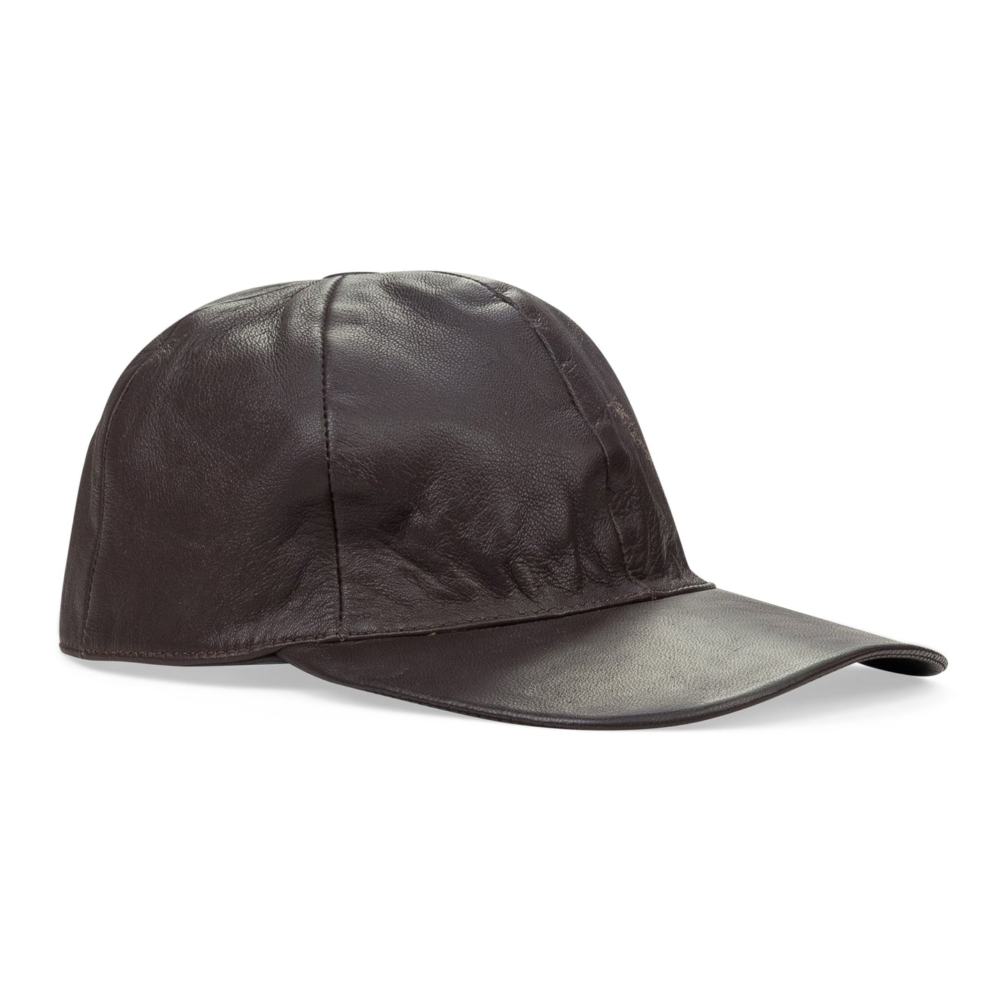 BROWN LEATHER BASEBALL CAP