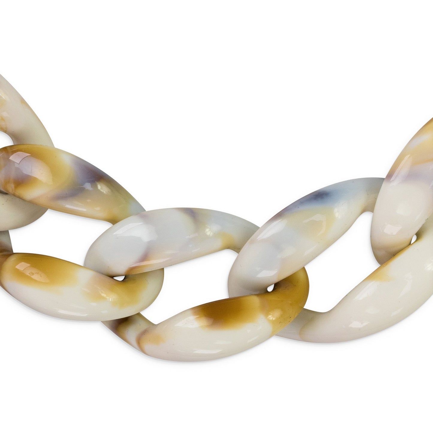 WHITE/BROWN SIPENTA CHAINE NECKLACE