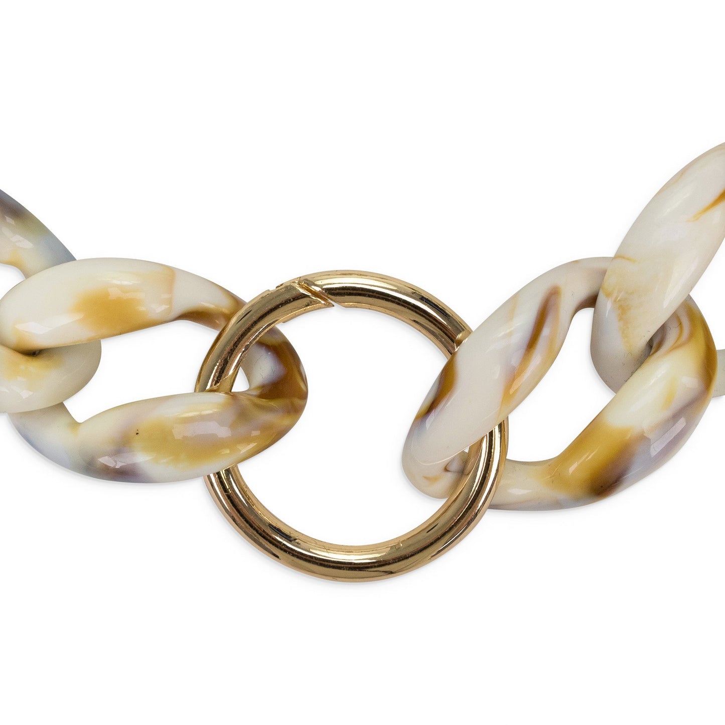 WHITE/BROWN SIPENTA CHAINE NECKLACE