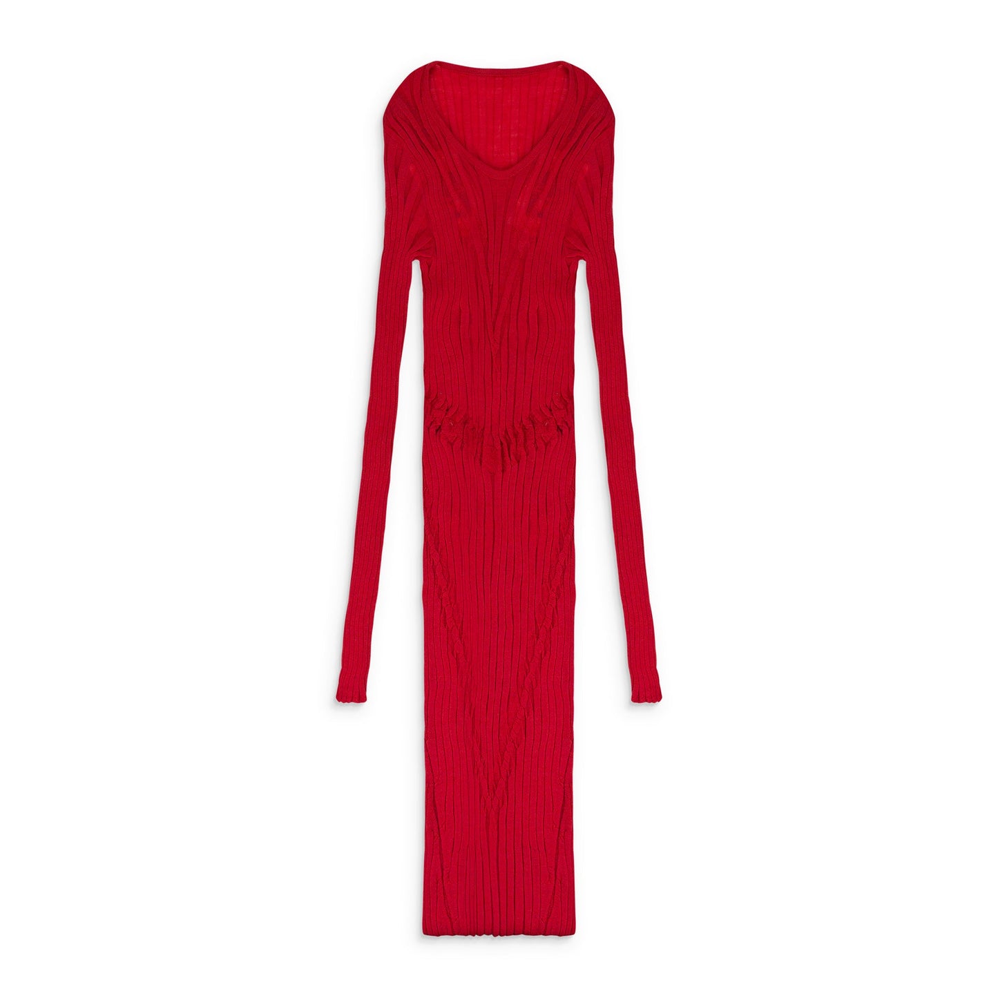 RED RAY KNIT SWEATER DRESS