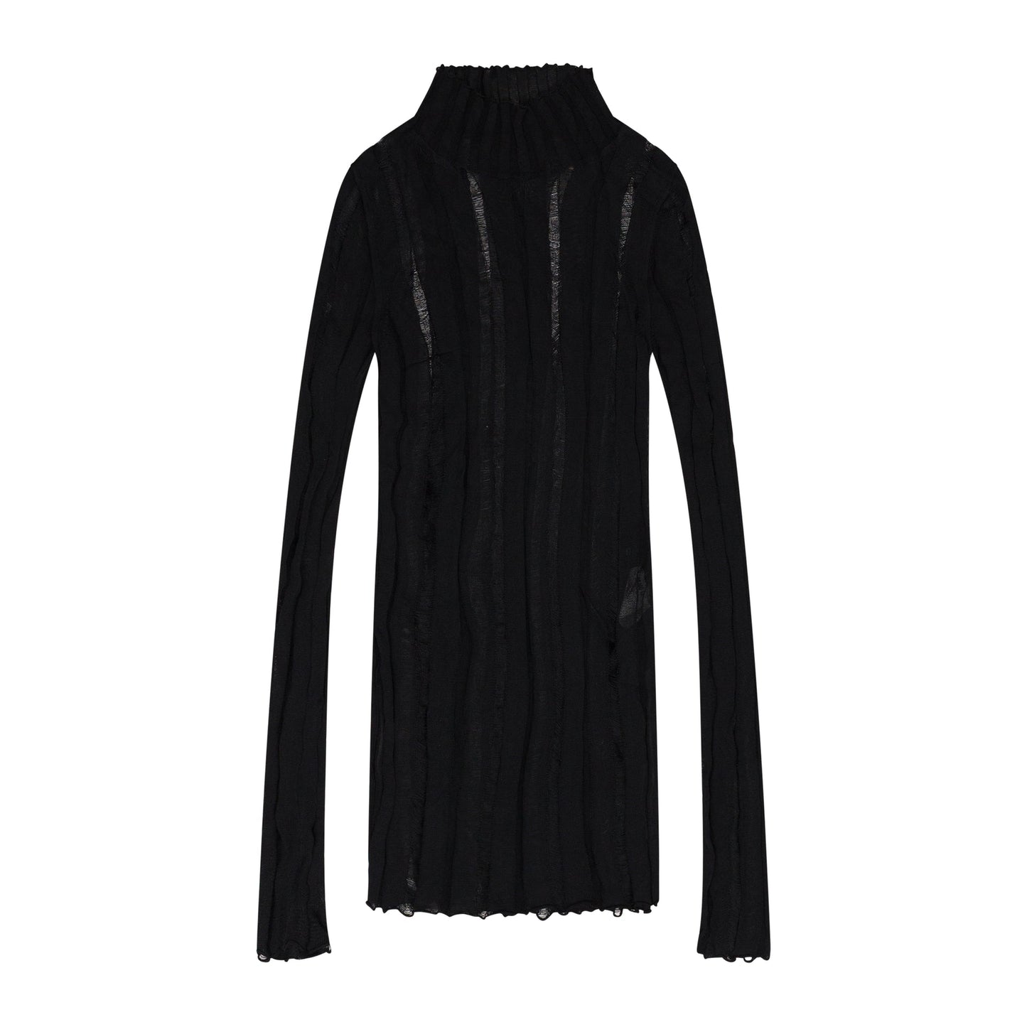 BLACK GRUNGE HIGH NECK TURTLENECK SWEATER