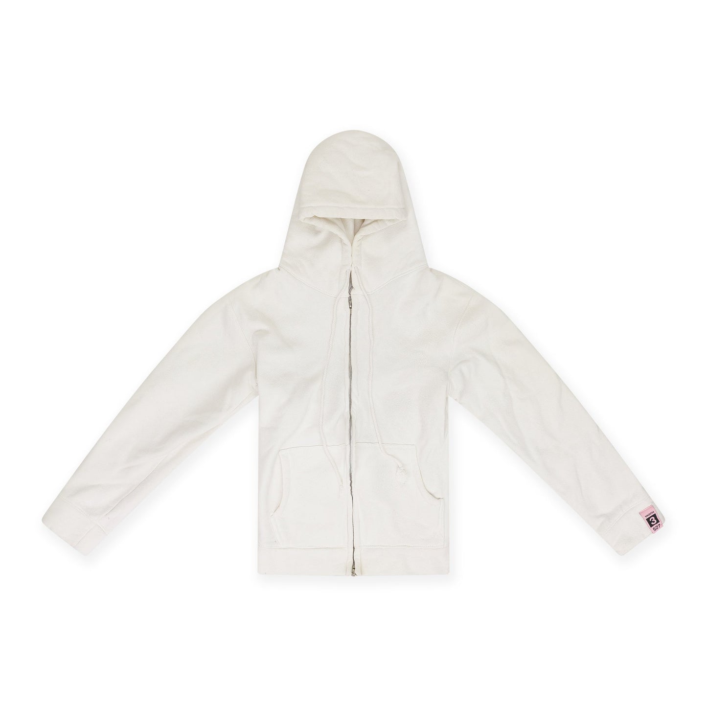 WHITE SHRUNKEN HOODIE