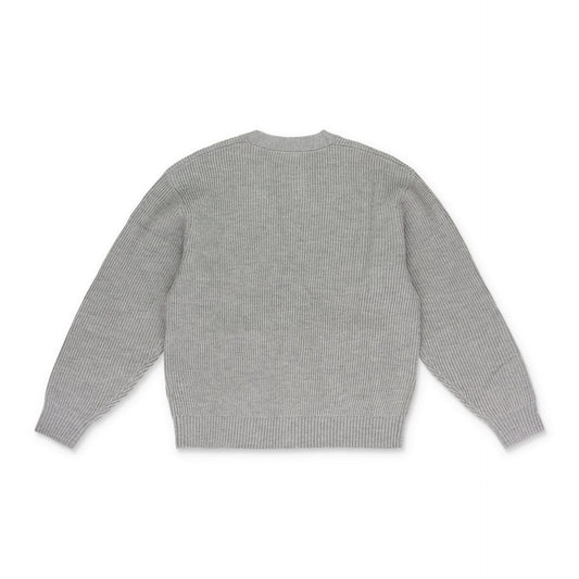 SILVER WAFFLE KNIT CARDIGAN