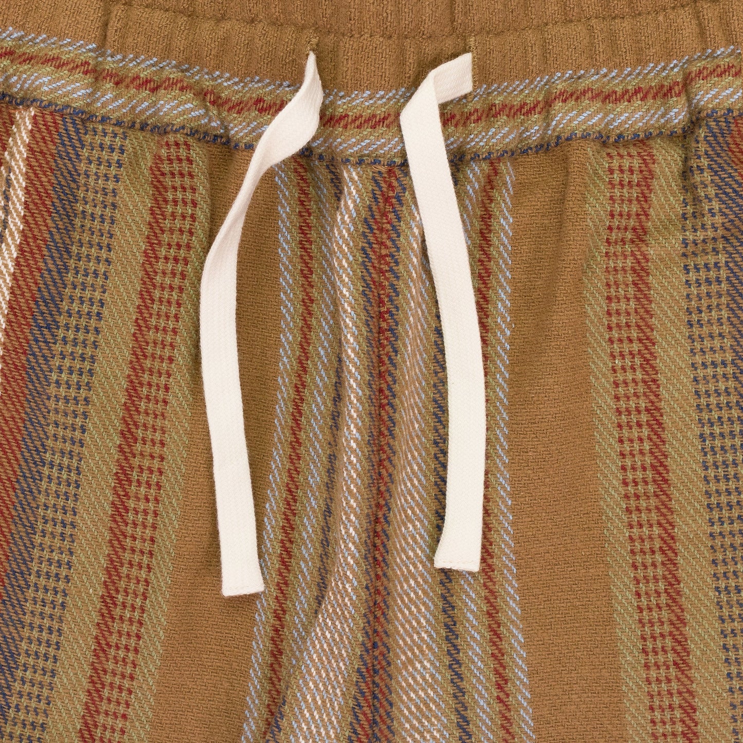 BROWN BLANKET STRIPE DRAWSTRING PANTS
