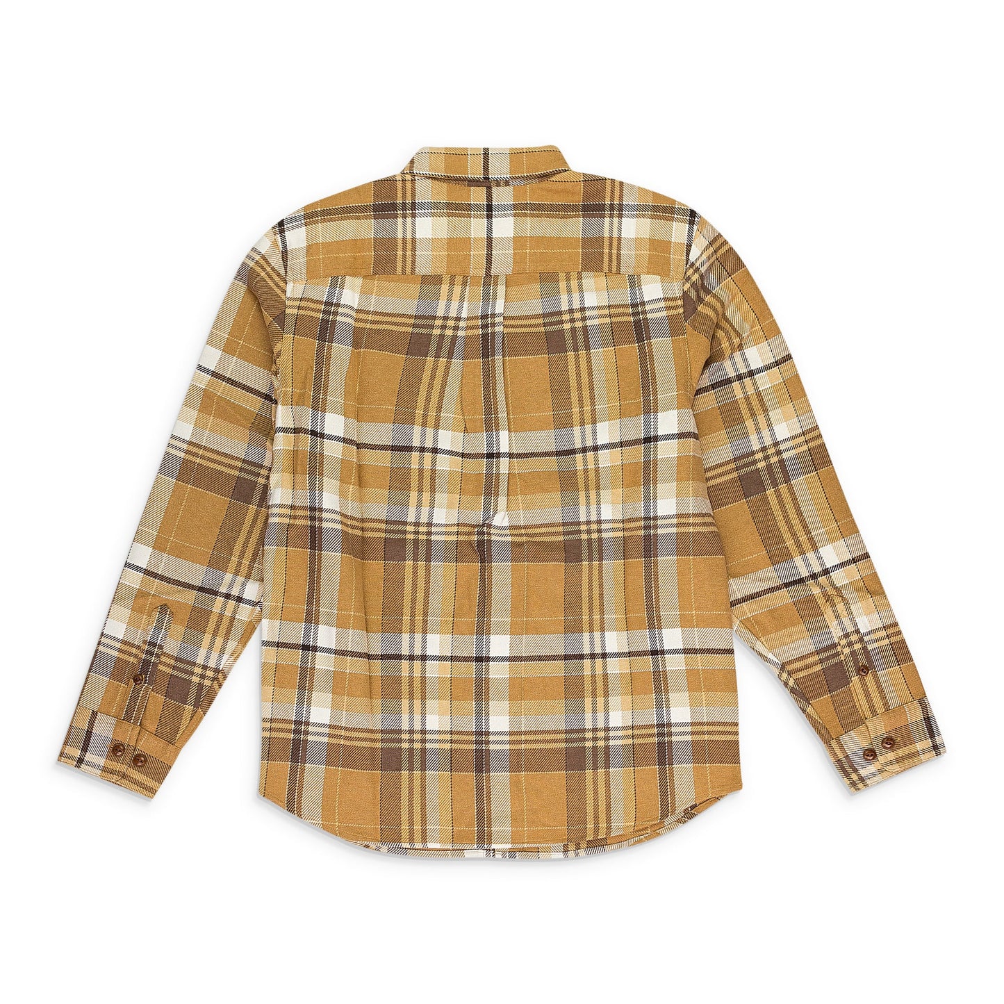 BROWN PLAID COTTON BUTTON-DOWN SHIRT