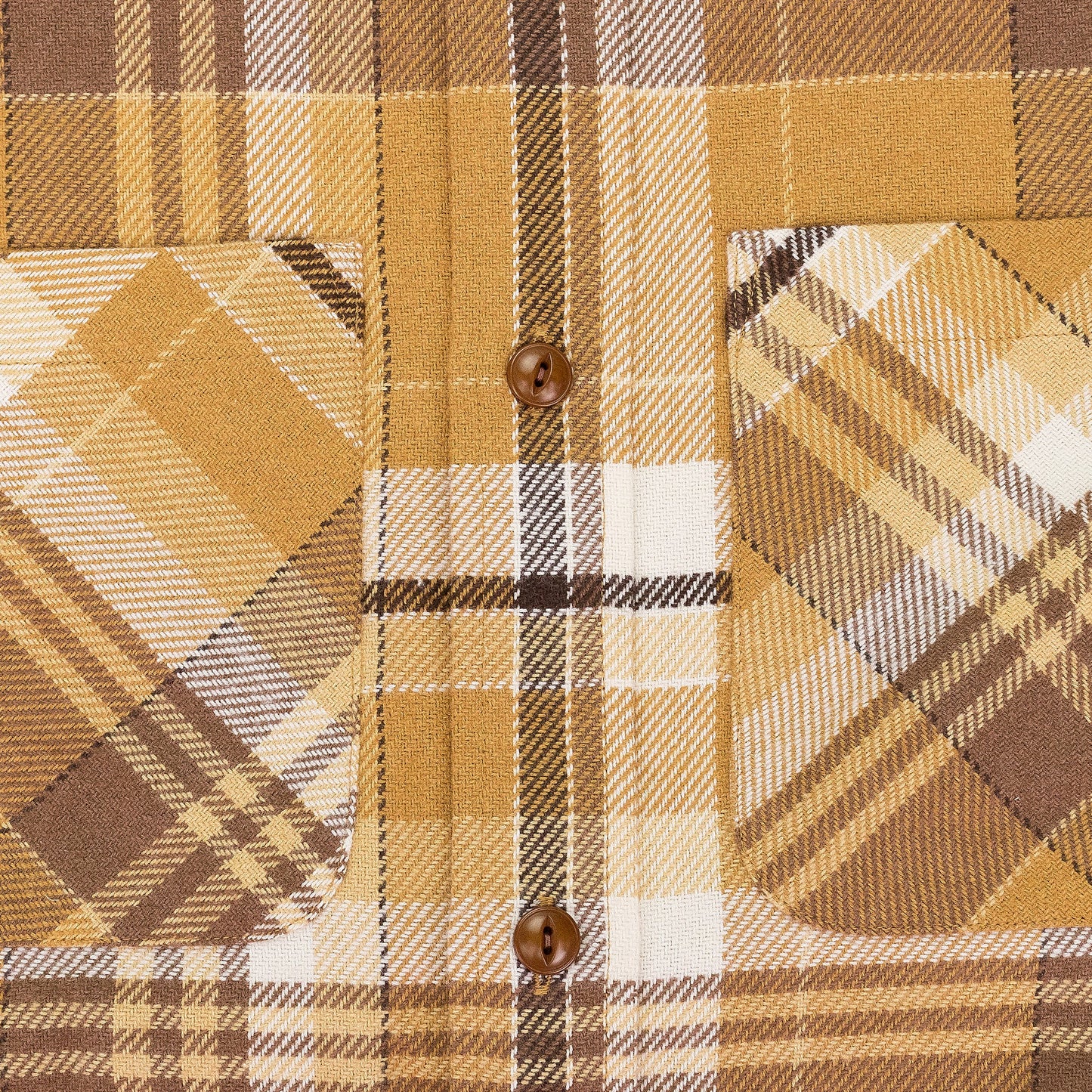 BROWN PLAID COTTON BUTTON-DOWN SHIRT