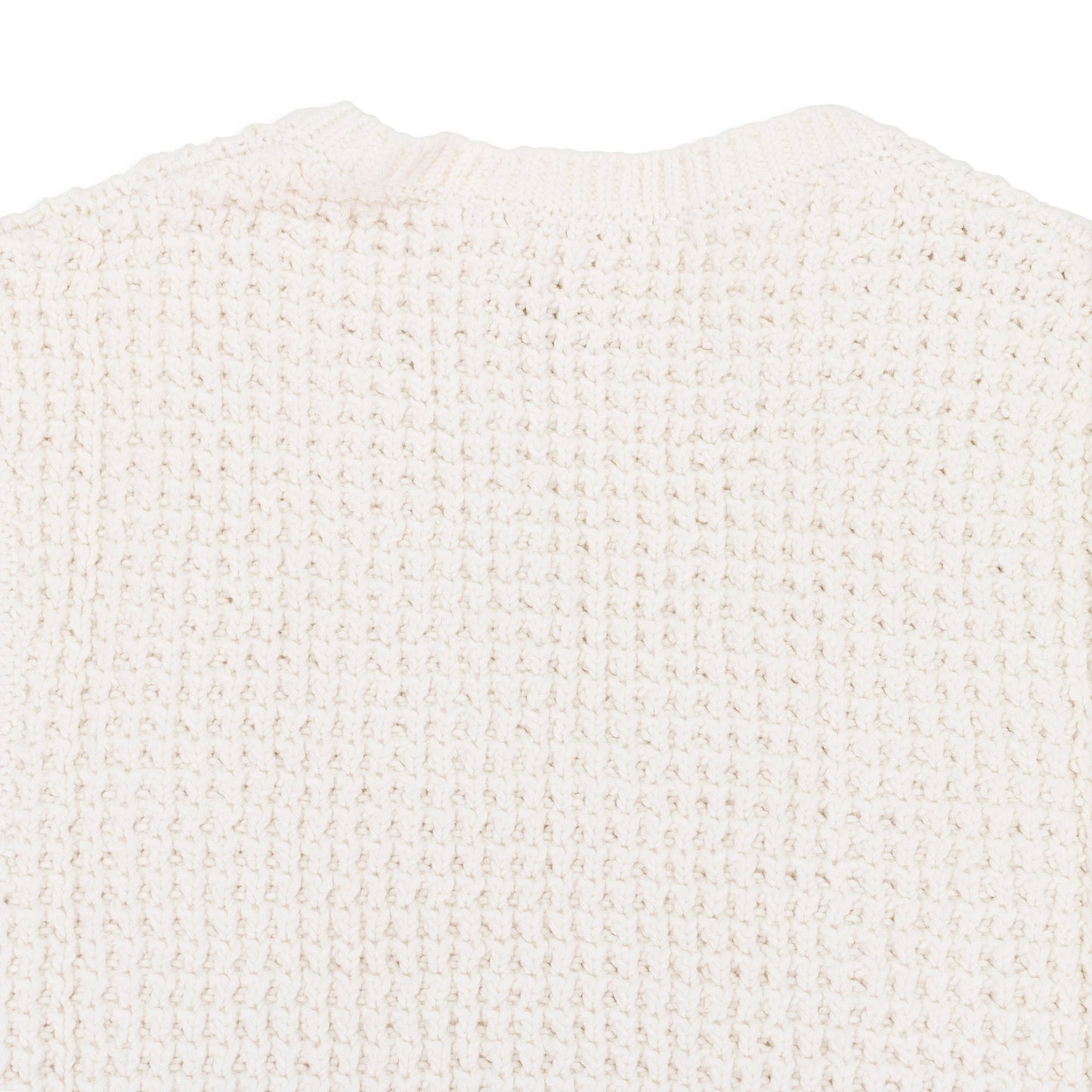 CREAM WAFFLE V-NECK SWEATER VEST