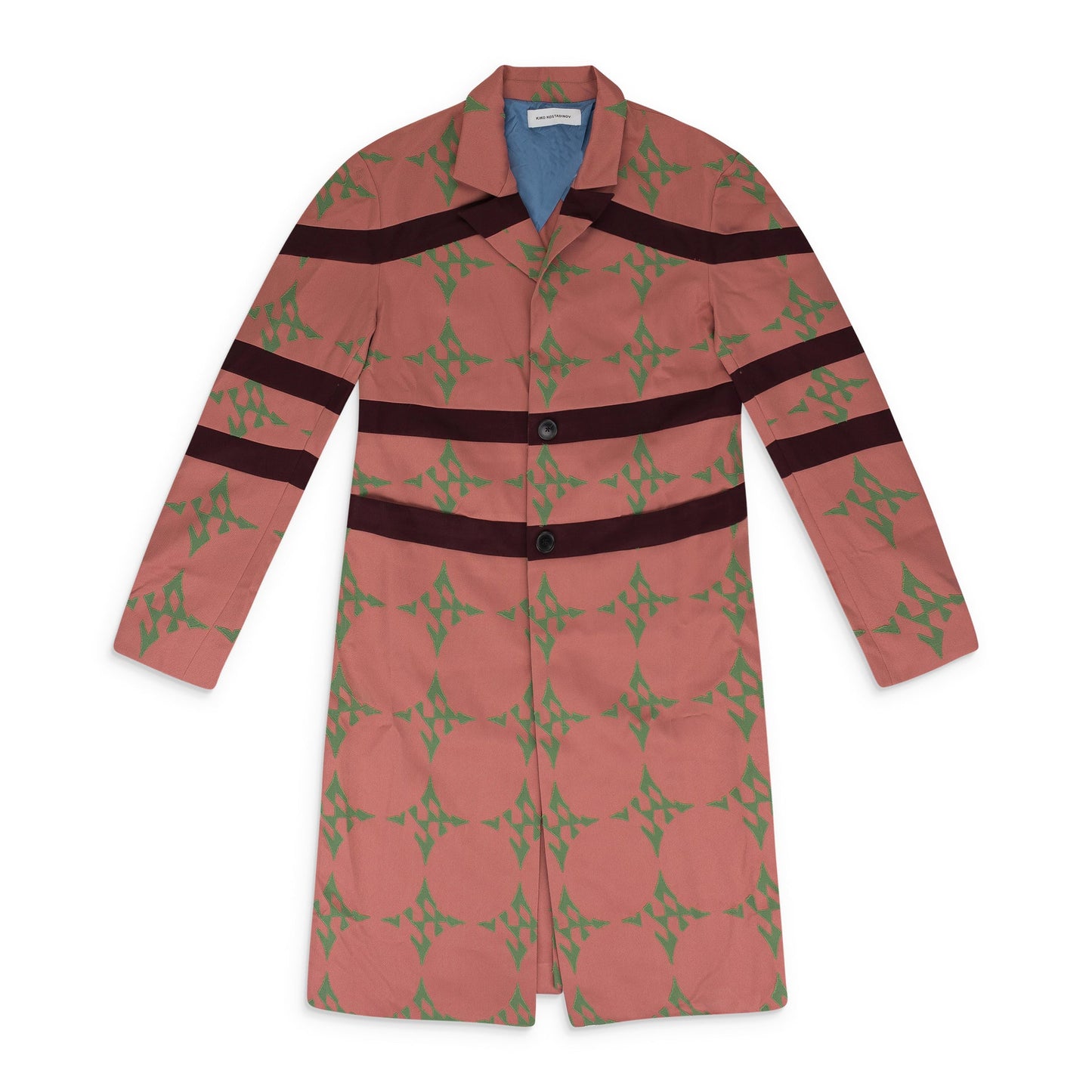 PINK/GREEN CHIFFON CHECK LONG BLAZER