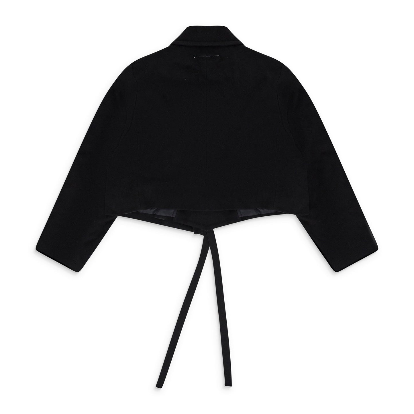 BLACK CROPPED WOOL JACKET