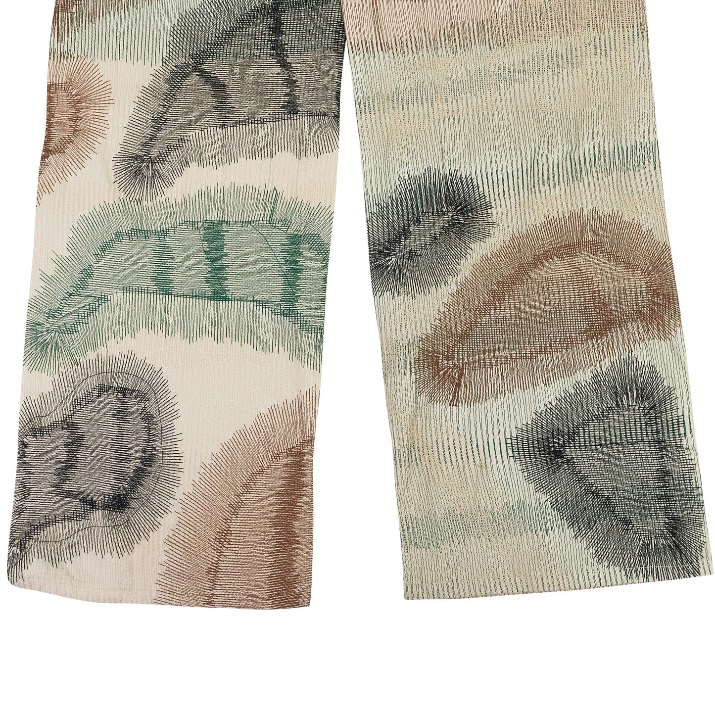 IVORY CAMOUFLAGE EMBROIDERY PANTS