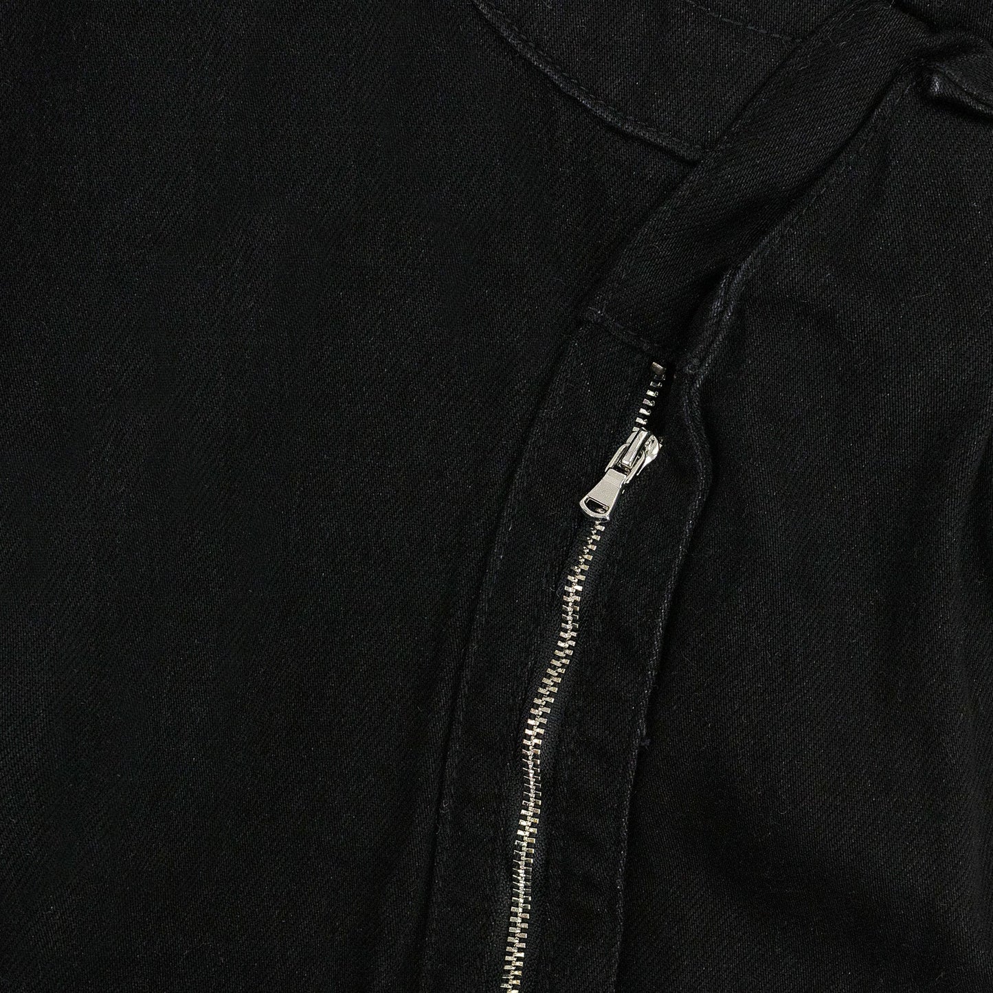 BLACK RAISED WINDOW STACKED PANTS