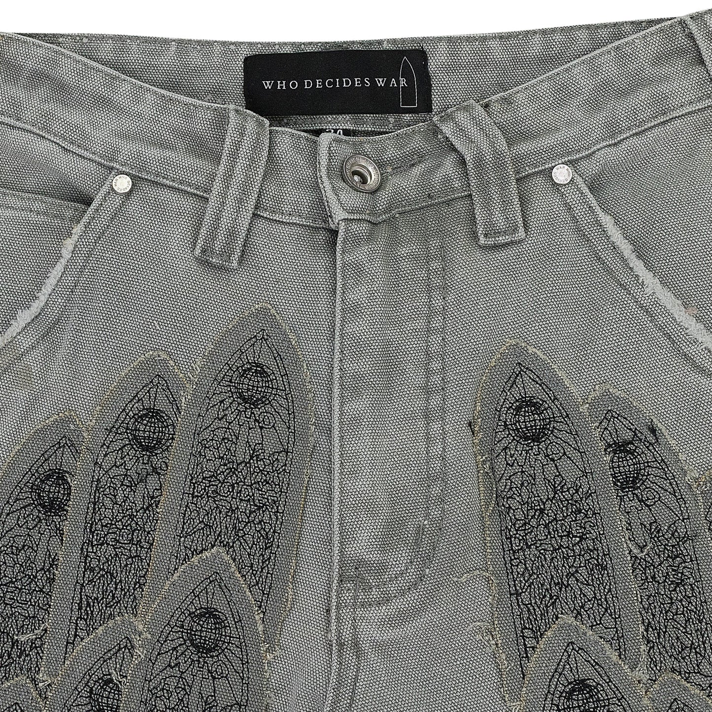 GRAY PATCHED ARCH PANTS