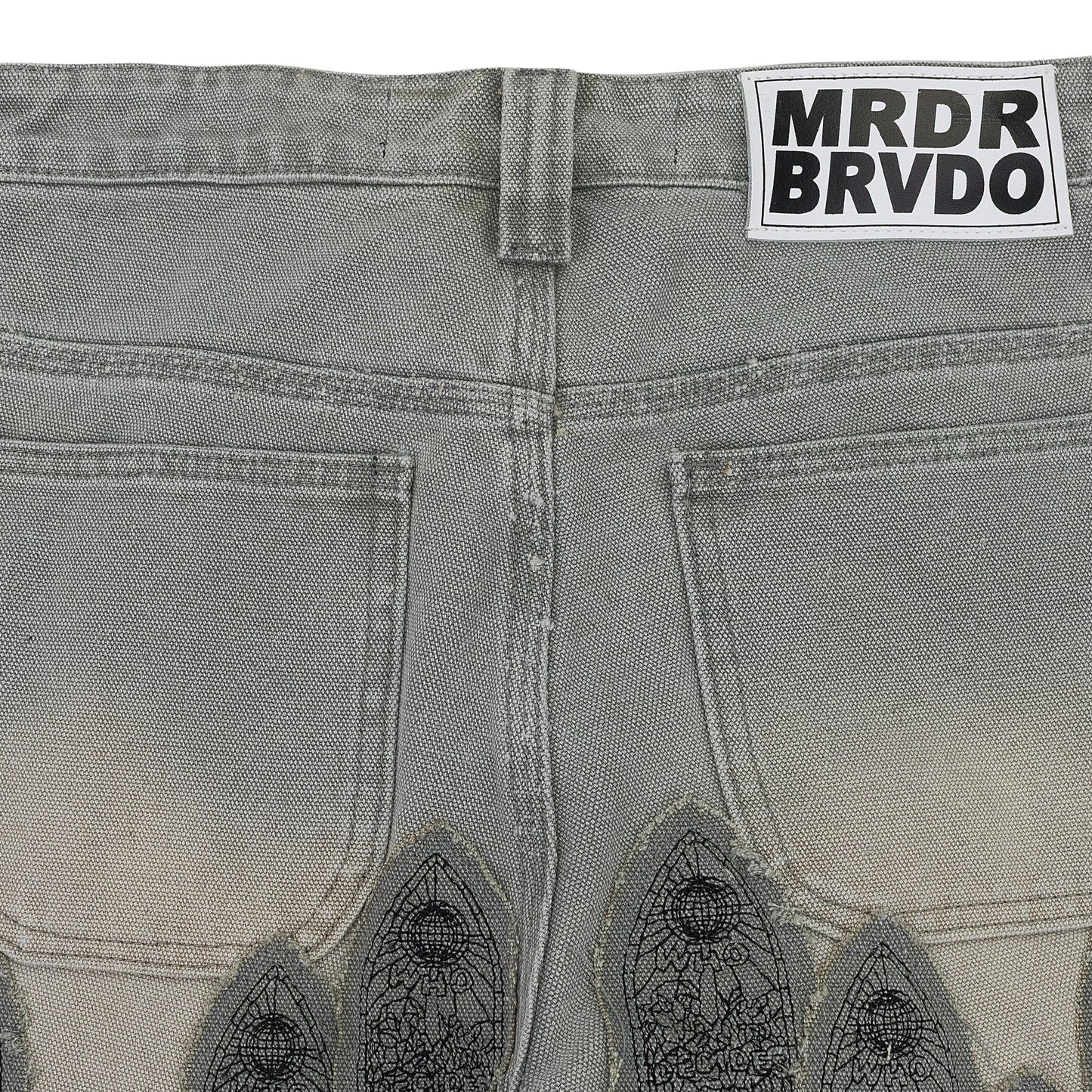GRAY PATCHED ARCH PANTS