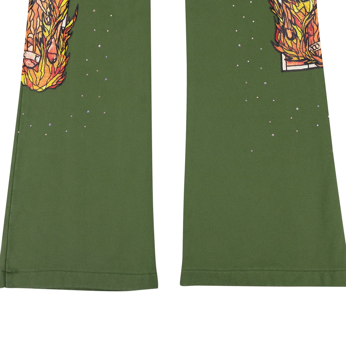 GREEN FLAME GLASS SWEATPANTS