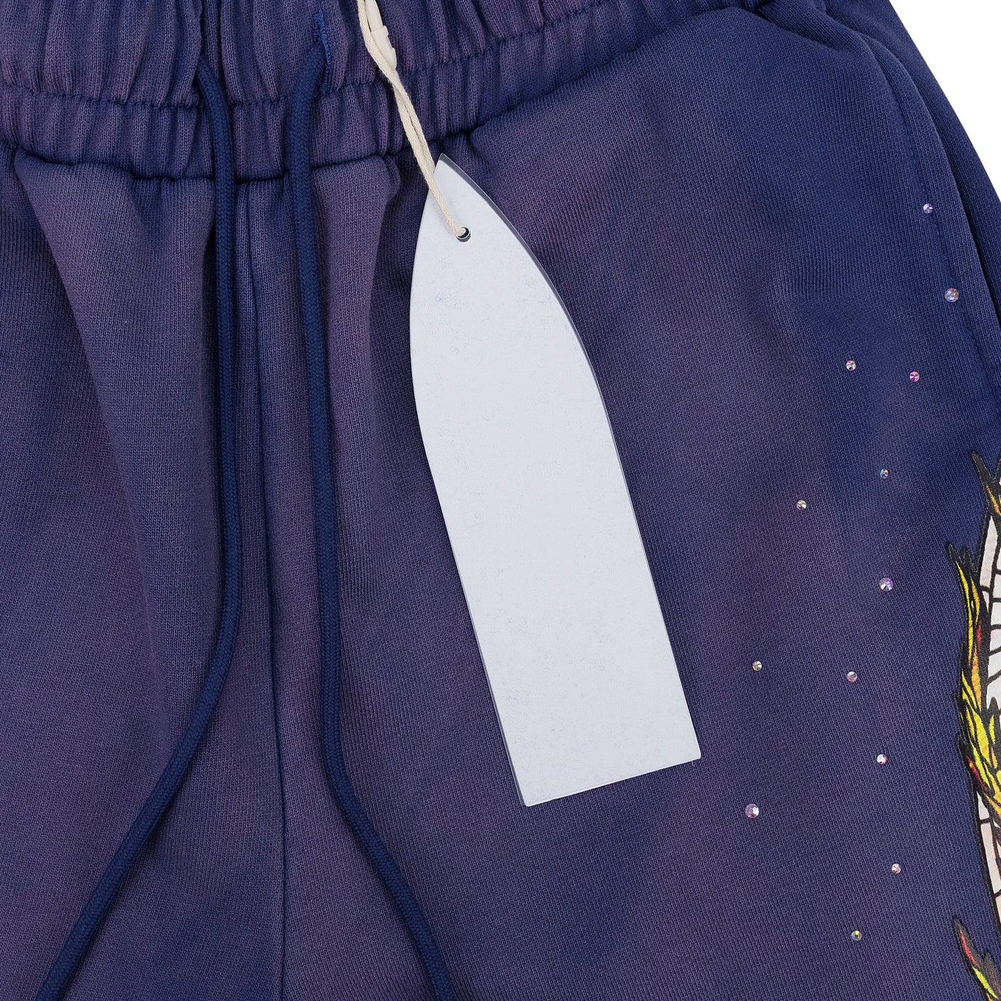INDIGO FLAME GLASS SWEATSHORTS