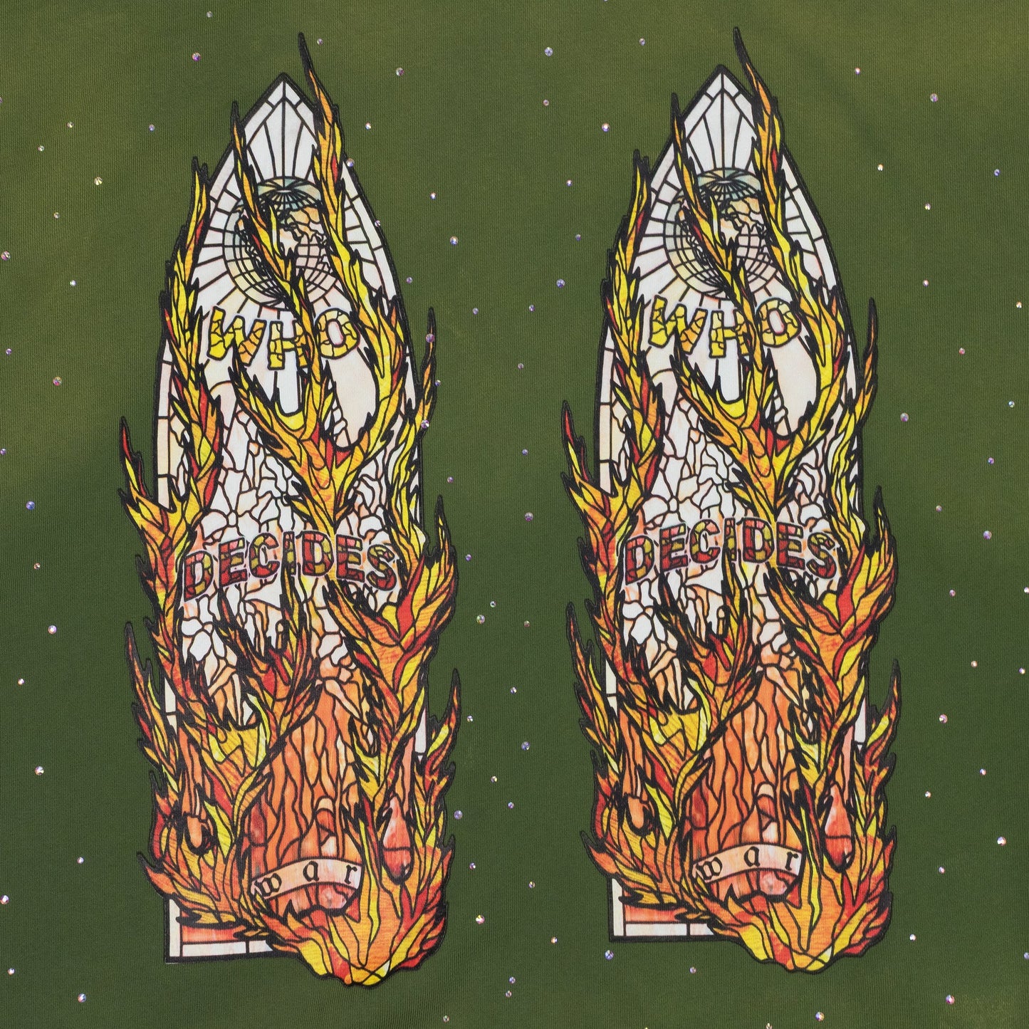 GREEN FLAME GLASS HOODIE