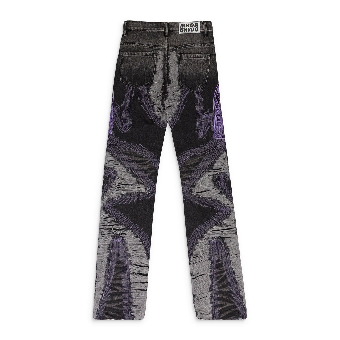 BLACK TECHNO STRAIGHT-FIT JEANS