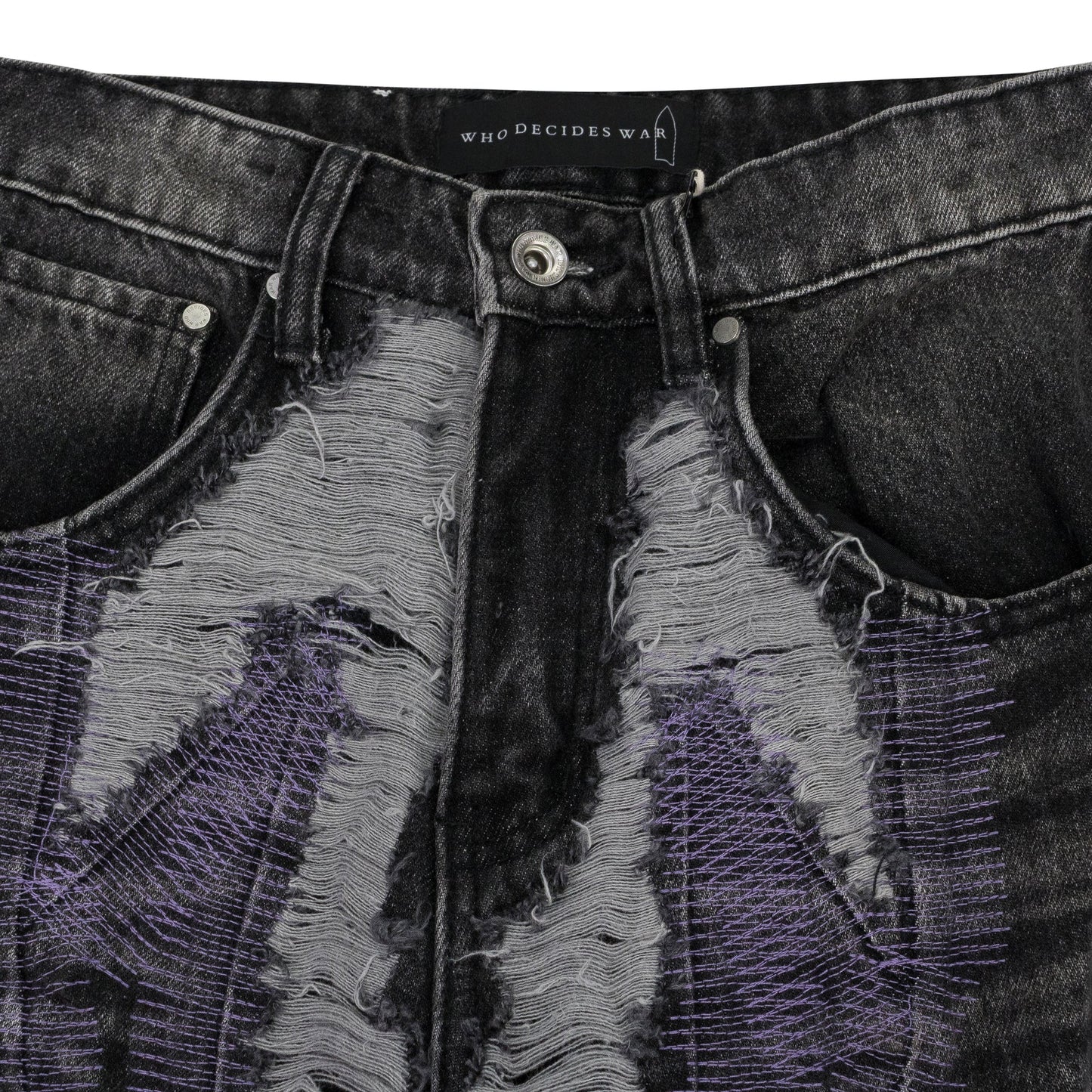 BLACK TECHNO STRAIGHT-FIT JEANS