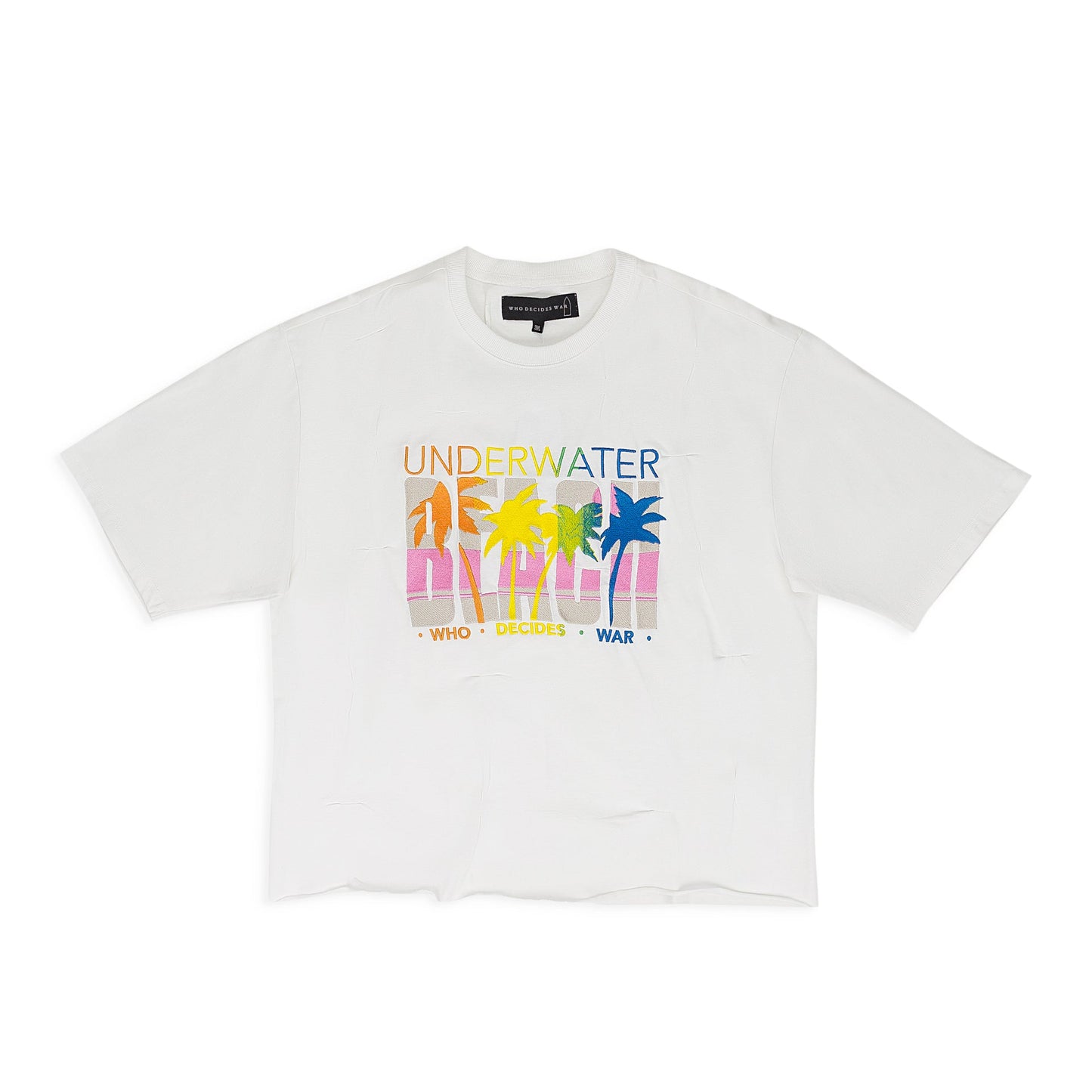 MULTICOLOR GATHERED BEACH JERSEY T-SHIRT