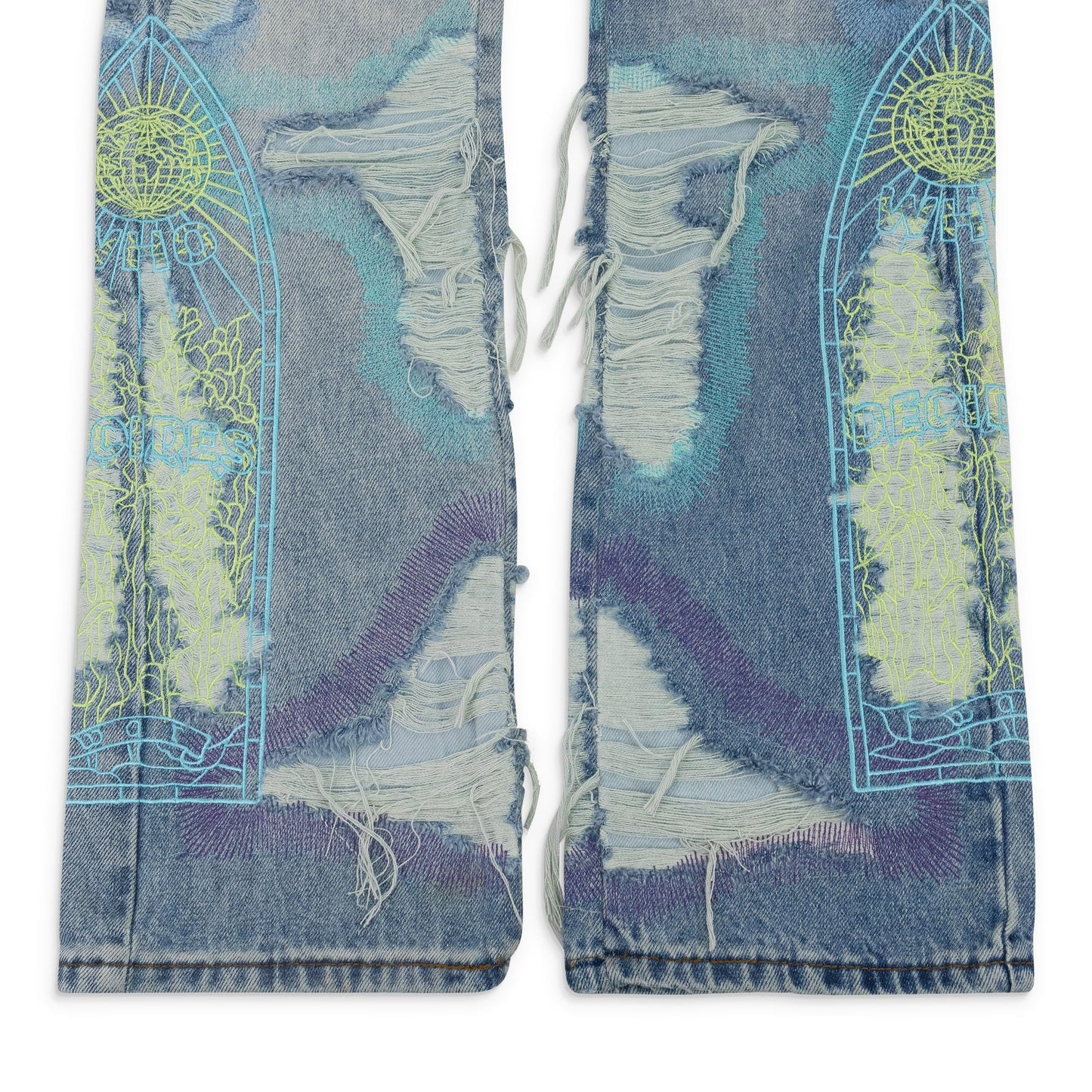 MULTICOLOR STUDDED RELAXED-FIT JEANS