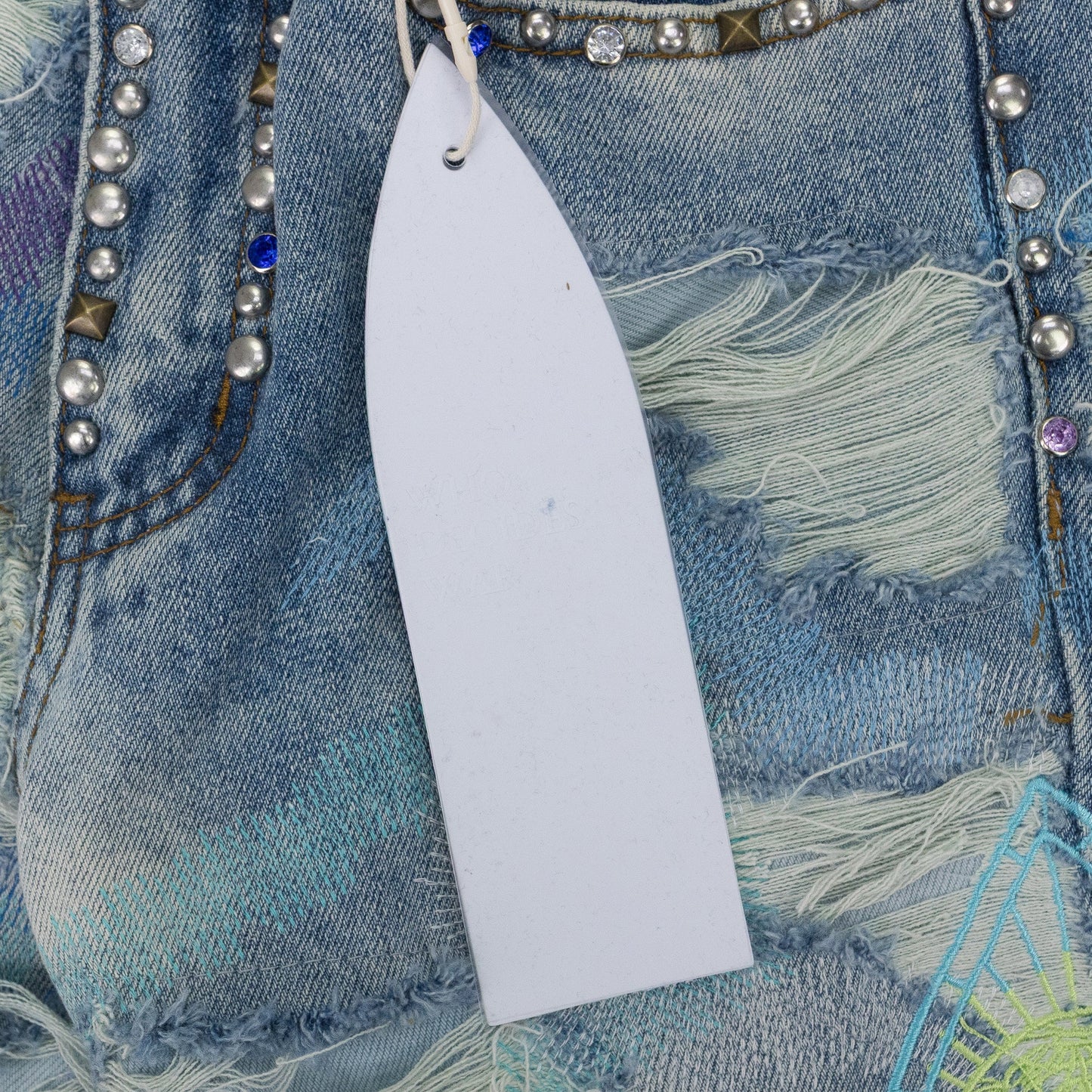 MULTICOLOR STUDDED RELAXED-FIT JEANS