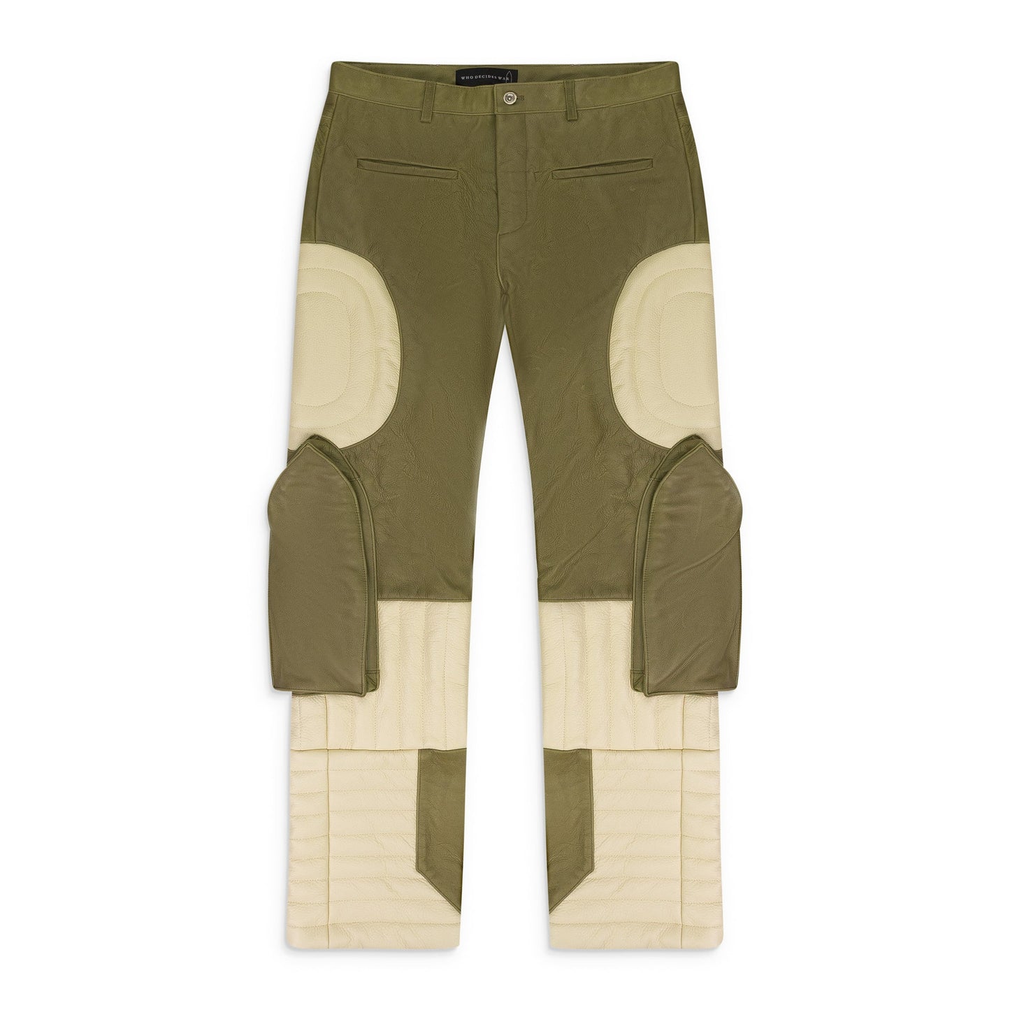 TAN RAISED WINDOW (LEATHER) PANTS