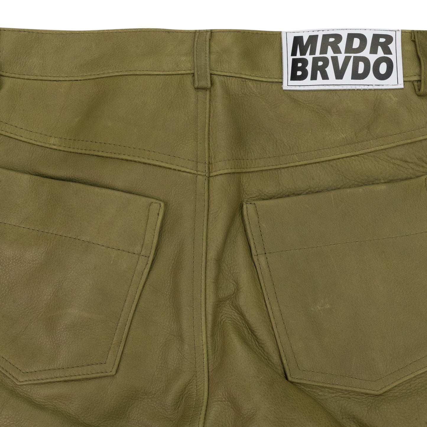 TAN RAISED WINDOW (LEATHER) PANTS