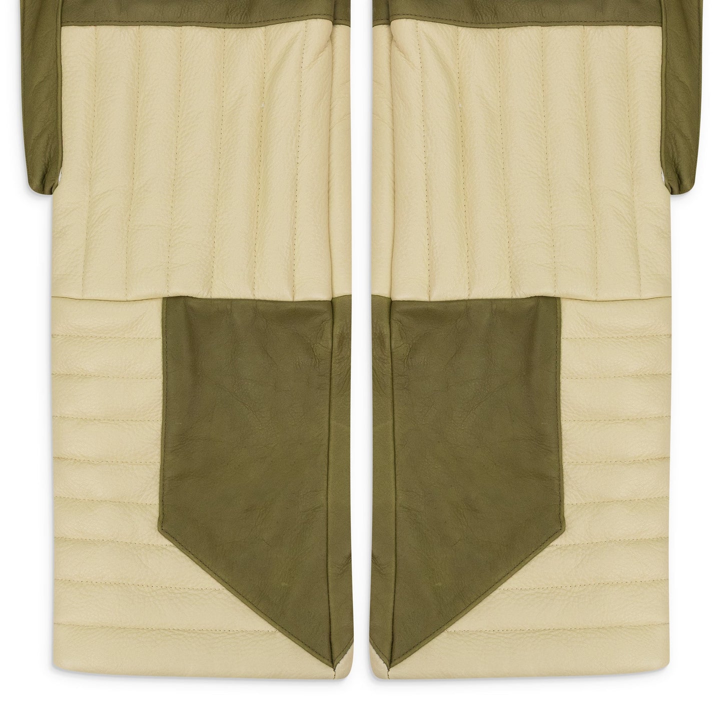TAN RAISED WINDOW (LEATHER) PANTS