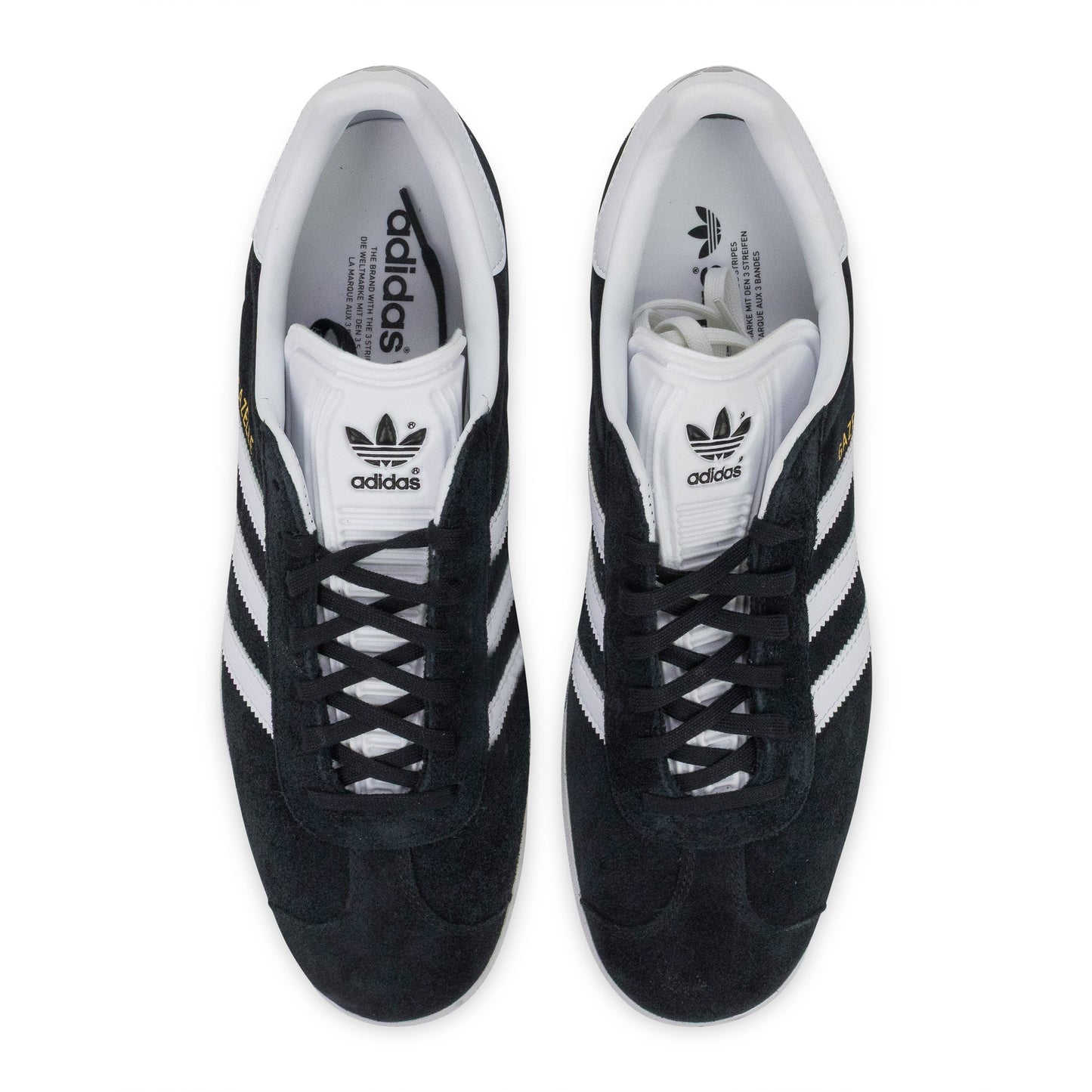 BLACK/WHITE/GOLD GAZELLE SNEAKERS