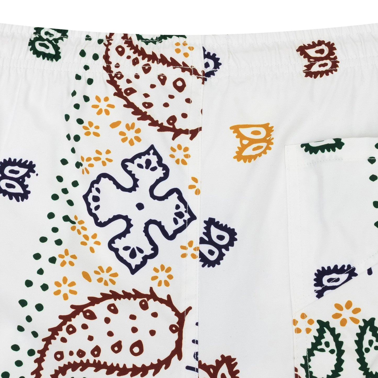 CREAM LOGO SWIM TRUNKS