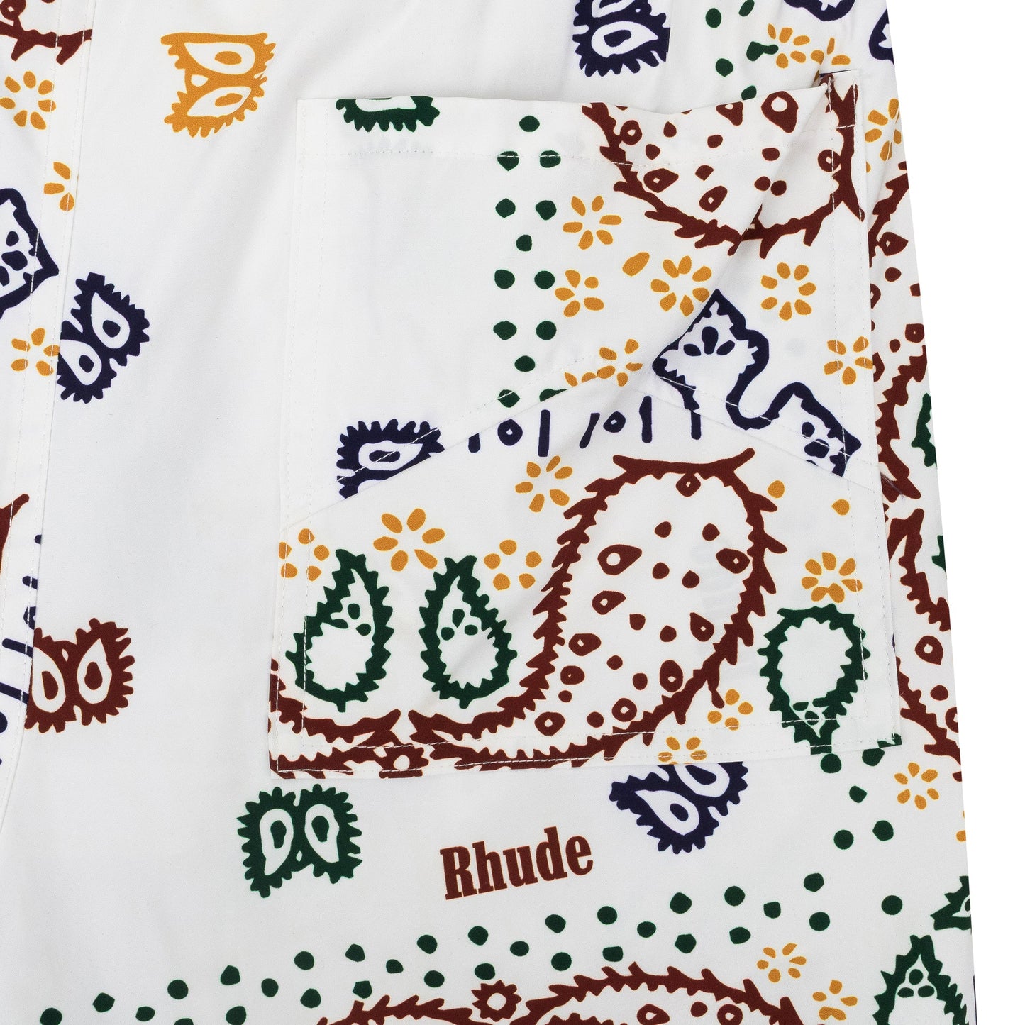 CREAM LOGO SWIM TRUNKS