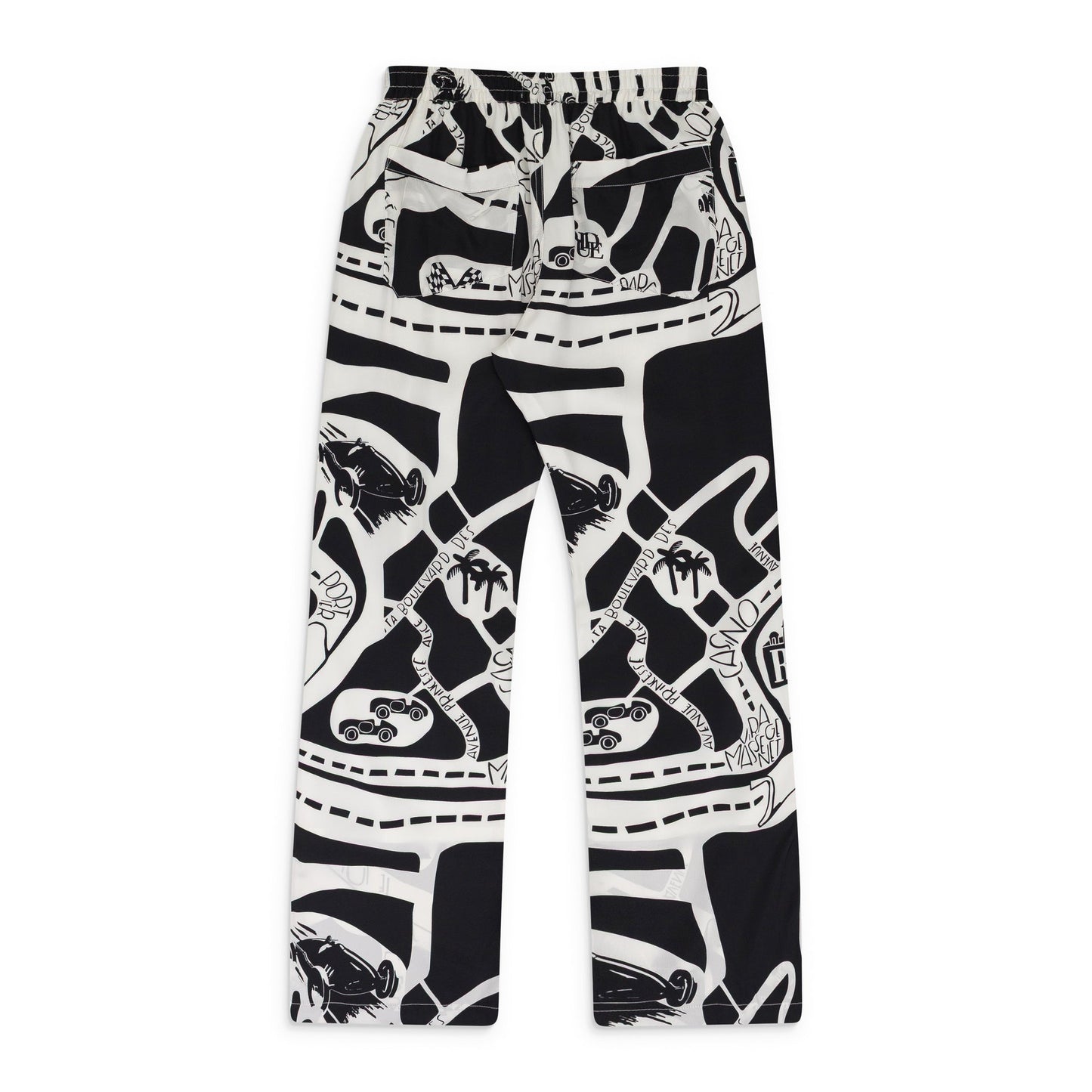 BLACK/WHITE STRADA SILK TRACK PANTS