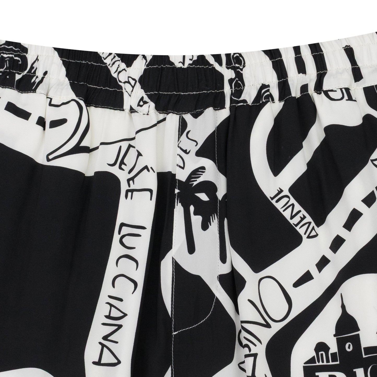 BLACK/WHITE STRADA SILK TRACK PANTS