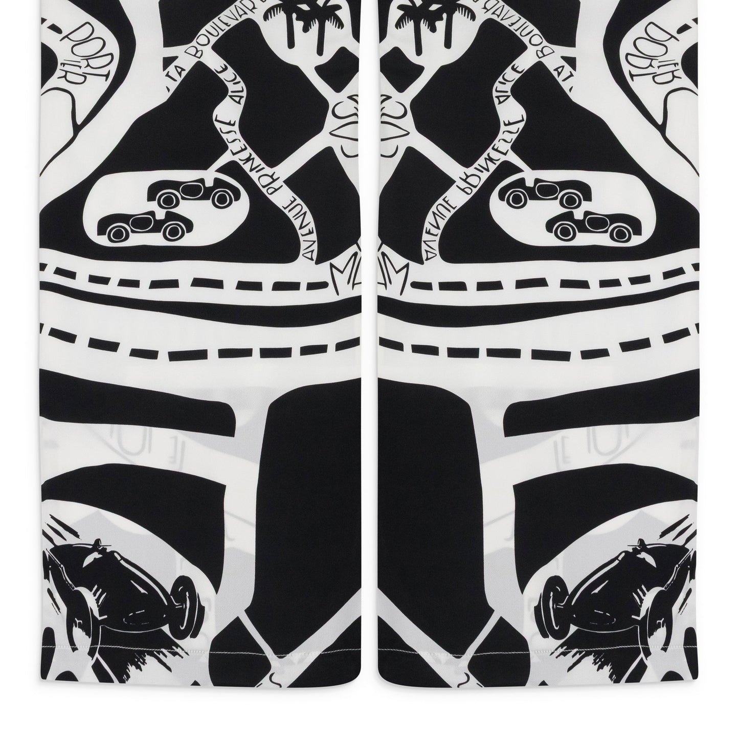BLACK/WHITE STRADA SILK TRACK PANTS