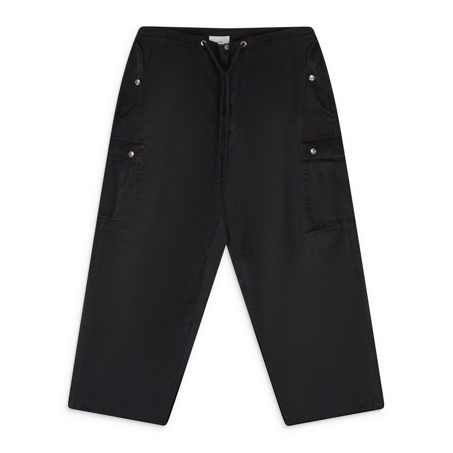 BLACK WASHED PARACHUTE PANTS TRACK PANTS