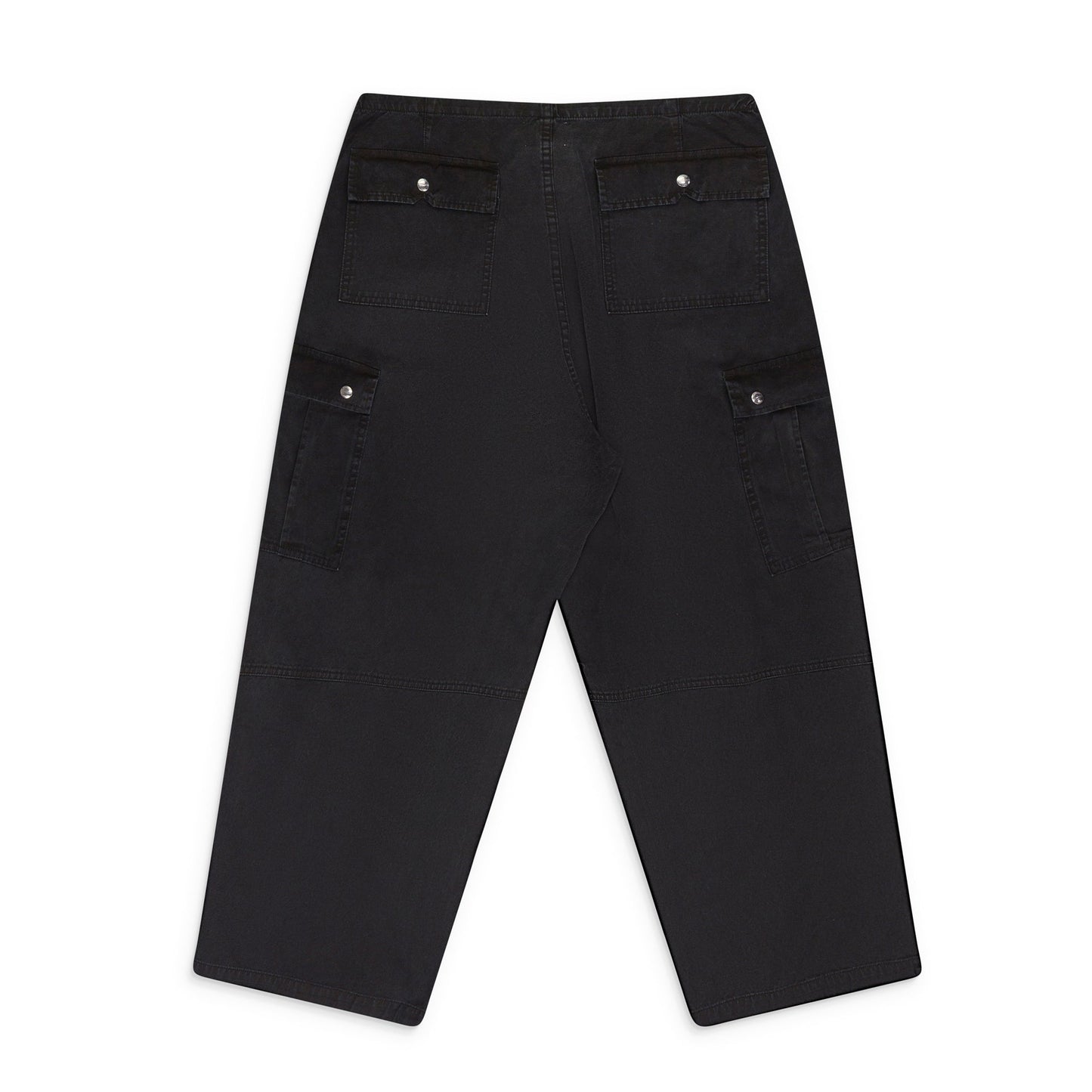 BLACK WASHED PARACHUTE PANTS TRACK PANTS