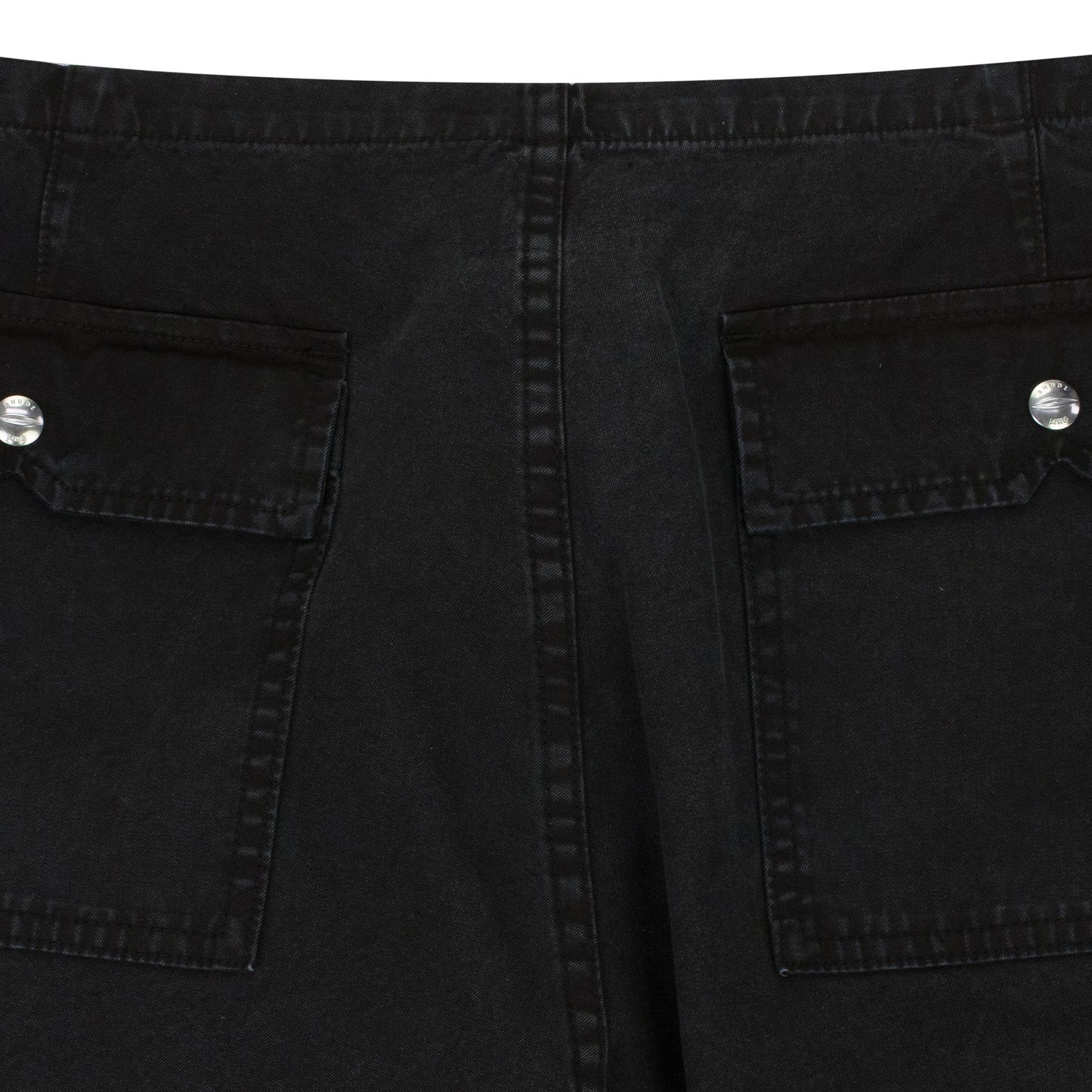 BLACK WASHED PARACHUTE PANTS TRACK PANTS