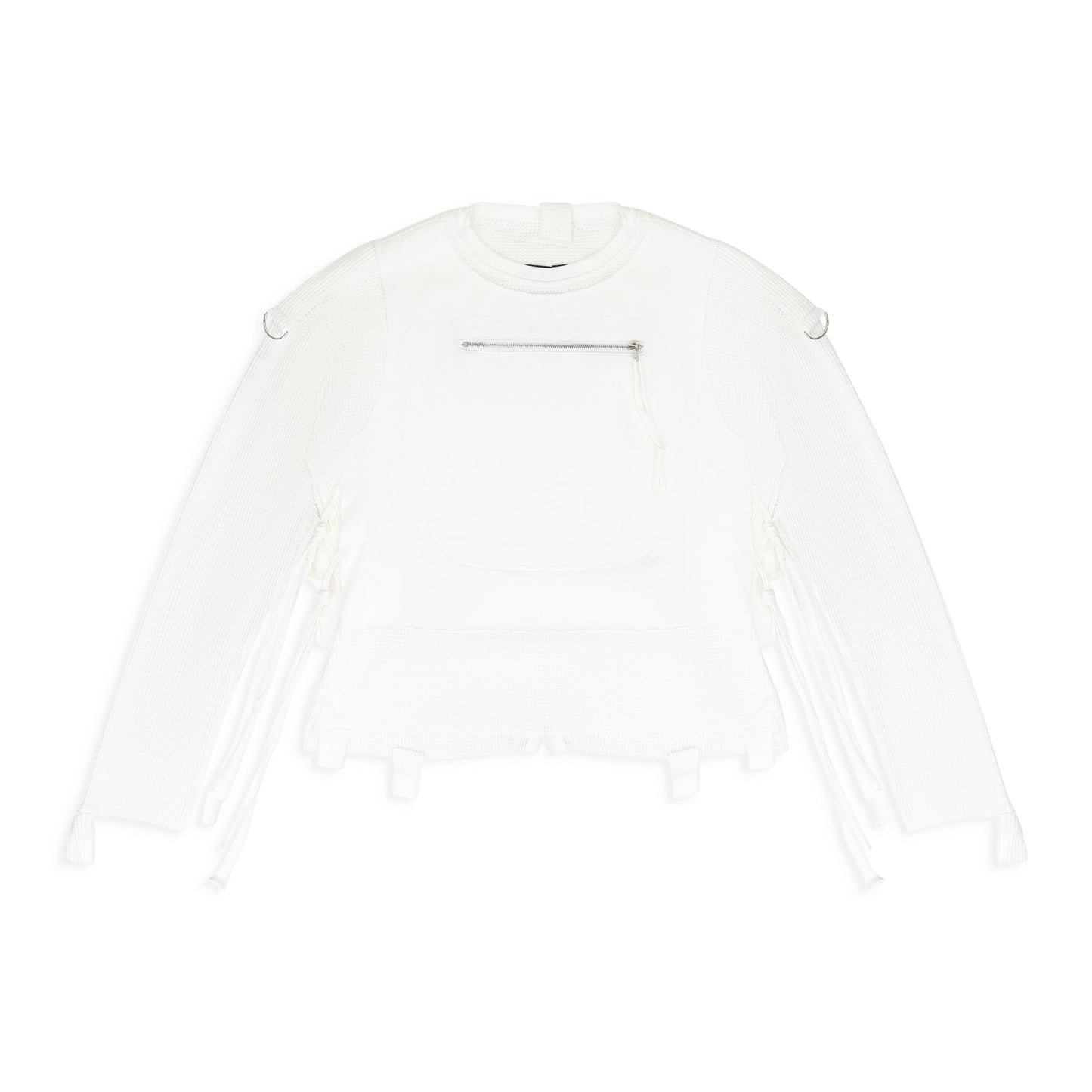 WHITE LAYERED JERSEY BUTTON-DOWN SHIRT