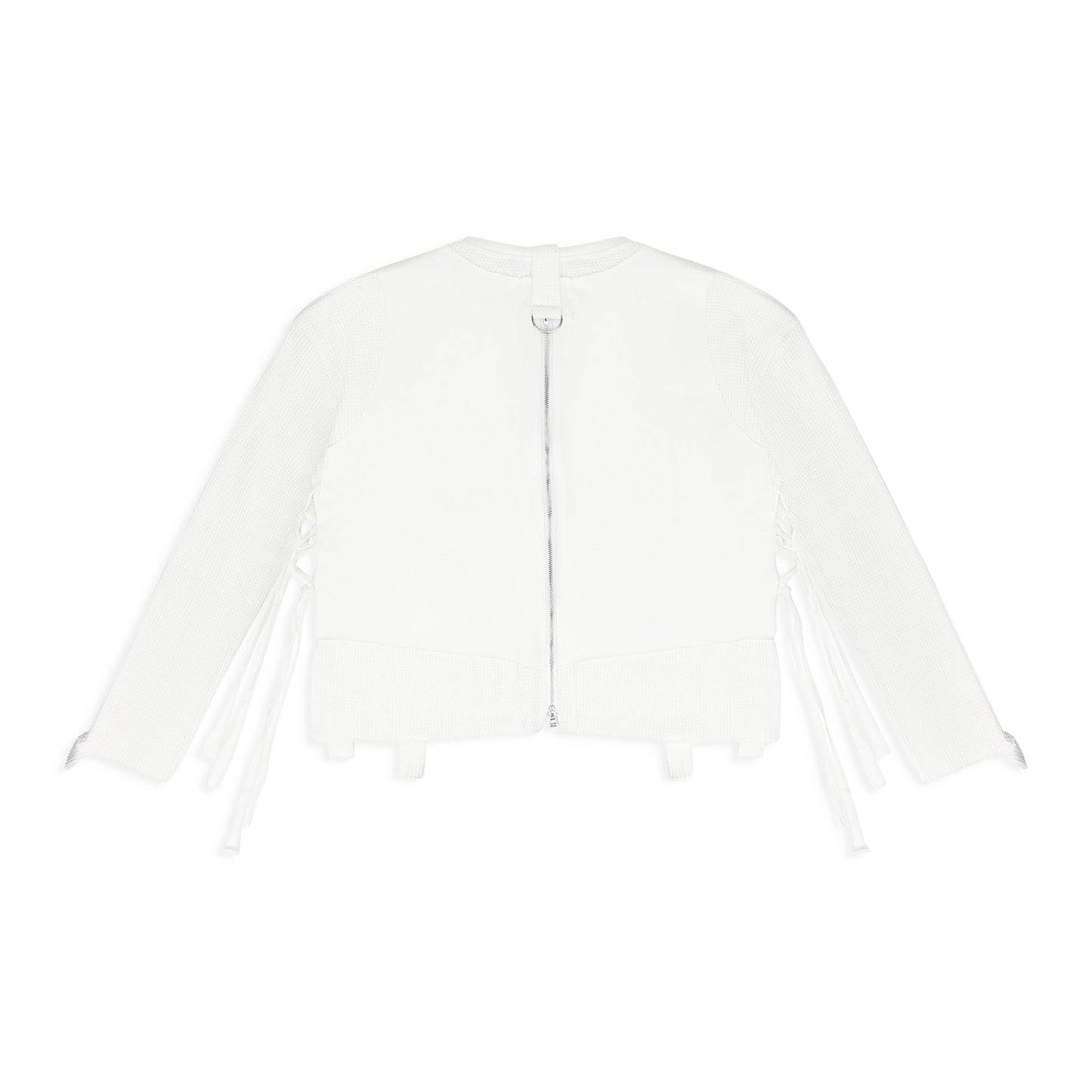 WHITE LAYERED JERSEY BUTTON-DOWN SHIRT