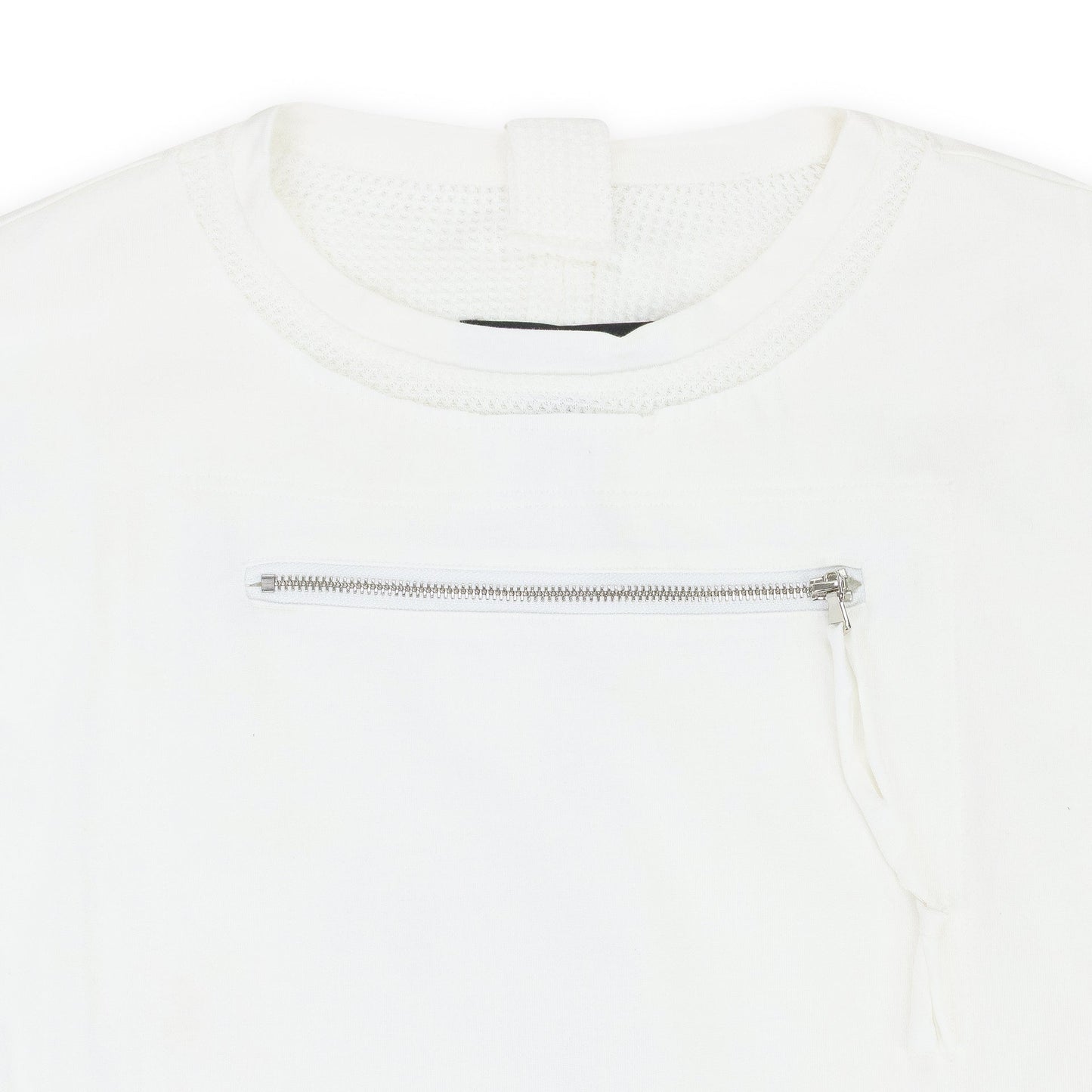 WHITE LAYERED JERSEY BUTTON-DOWN SHIRT