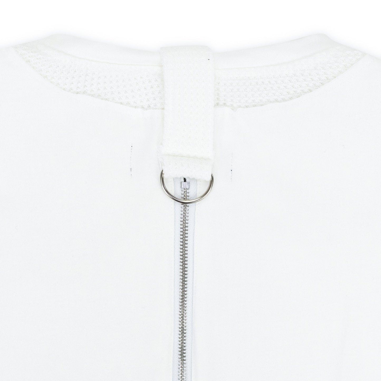 WHITE LAYERED JERSEY BUTTON-DOWN SHIRT