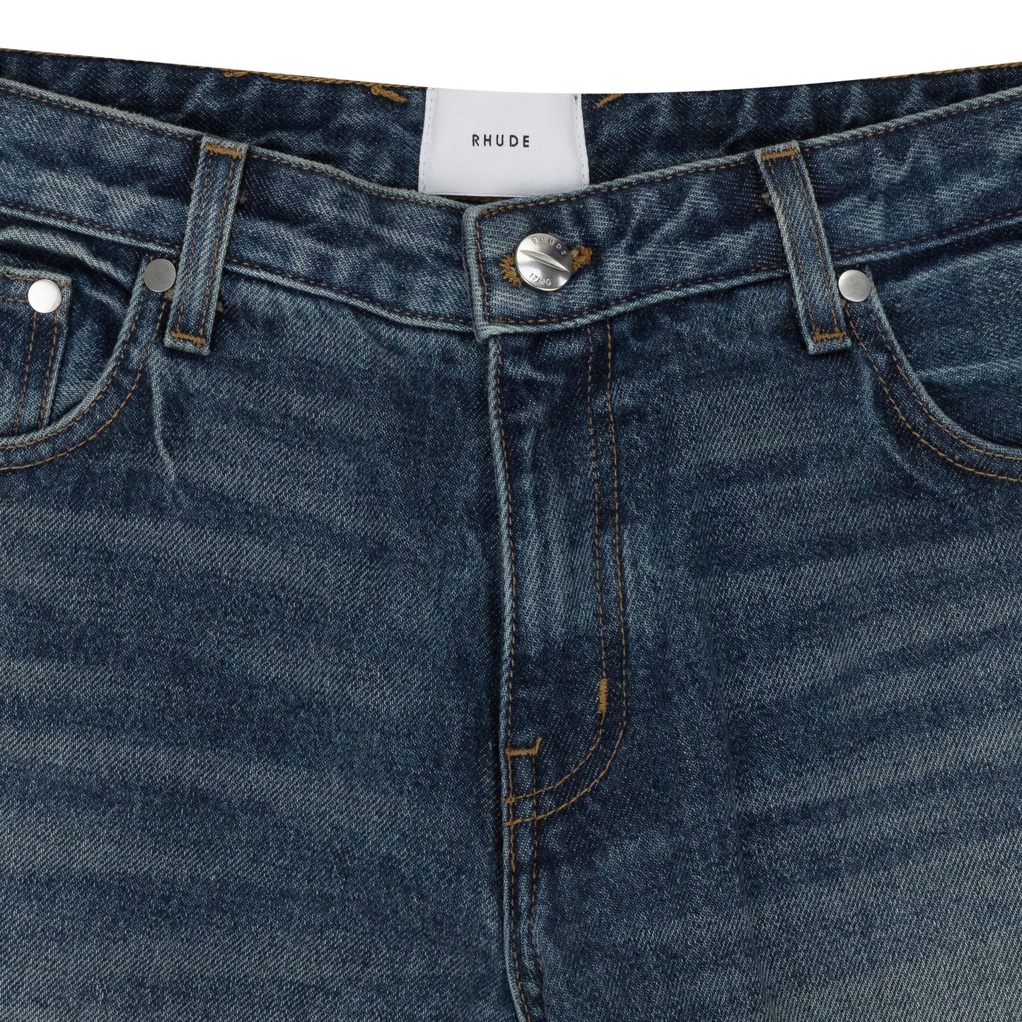 INDIGO LOW-WAIST FLARE DENIM BOOTCUT JEANS