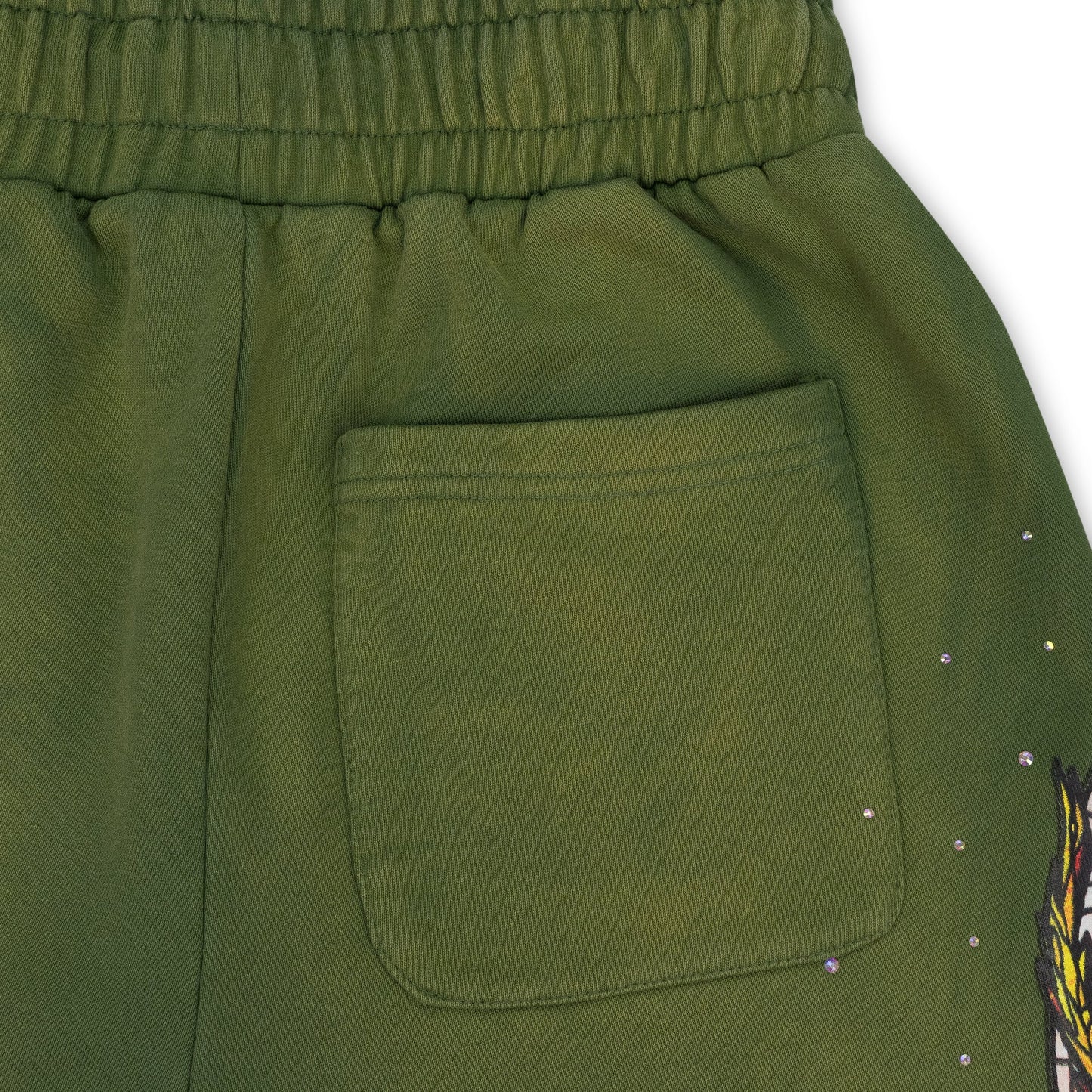 GREEN FLAME GLASS SWEATSHORTS