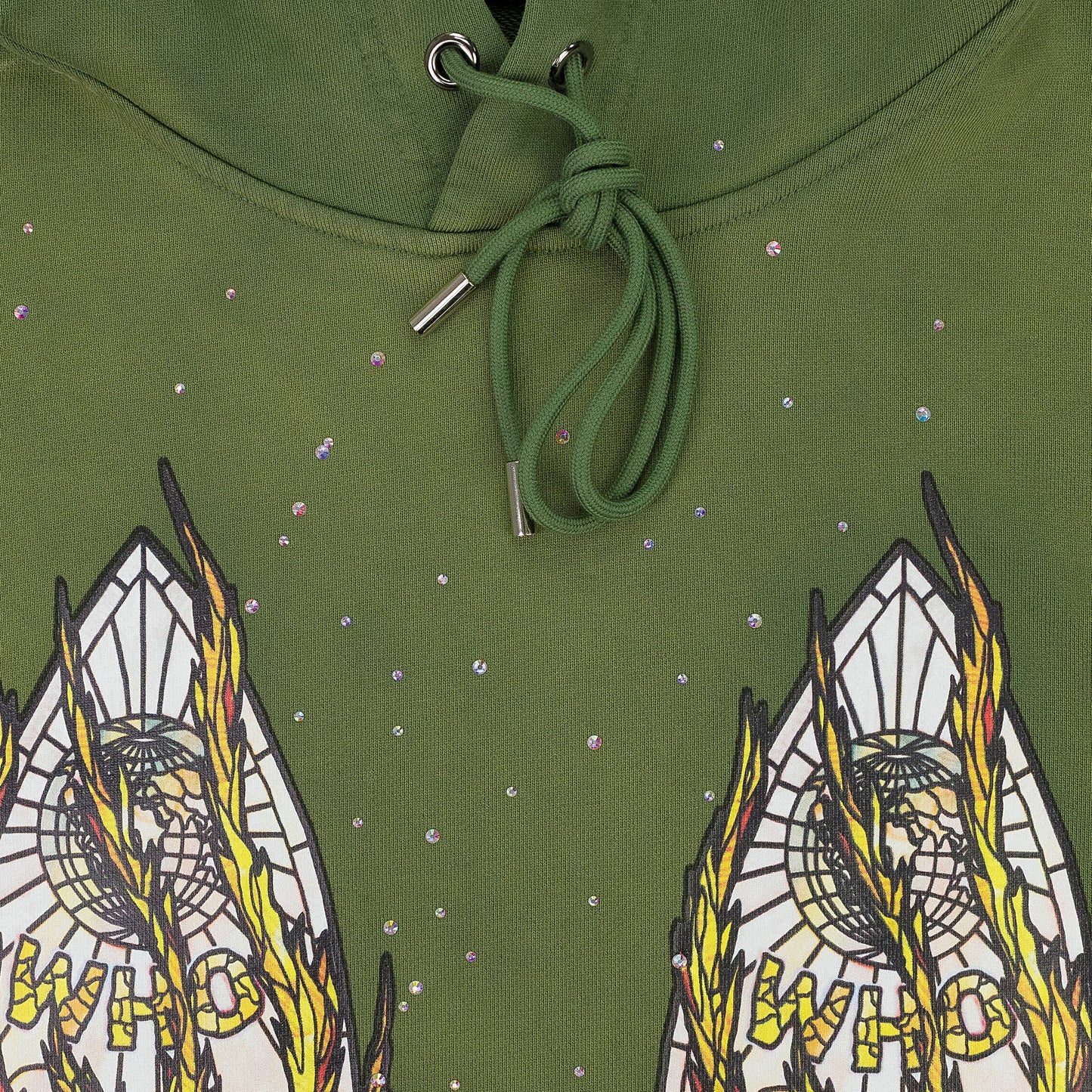 GREEN FLAME GLASS HOODIE
