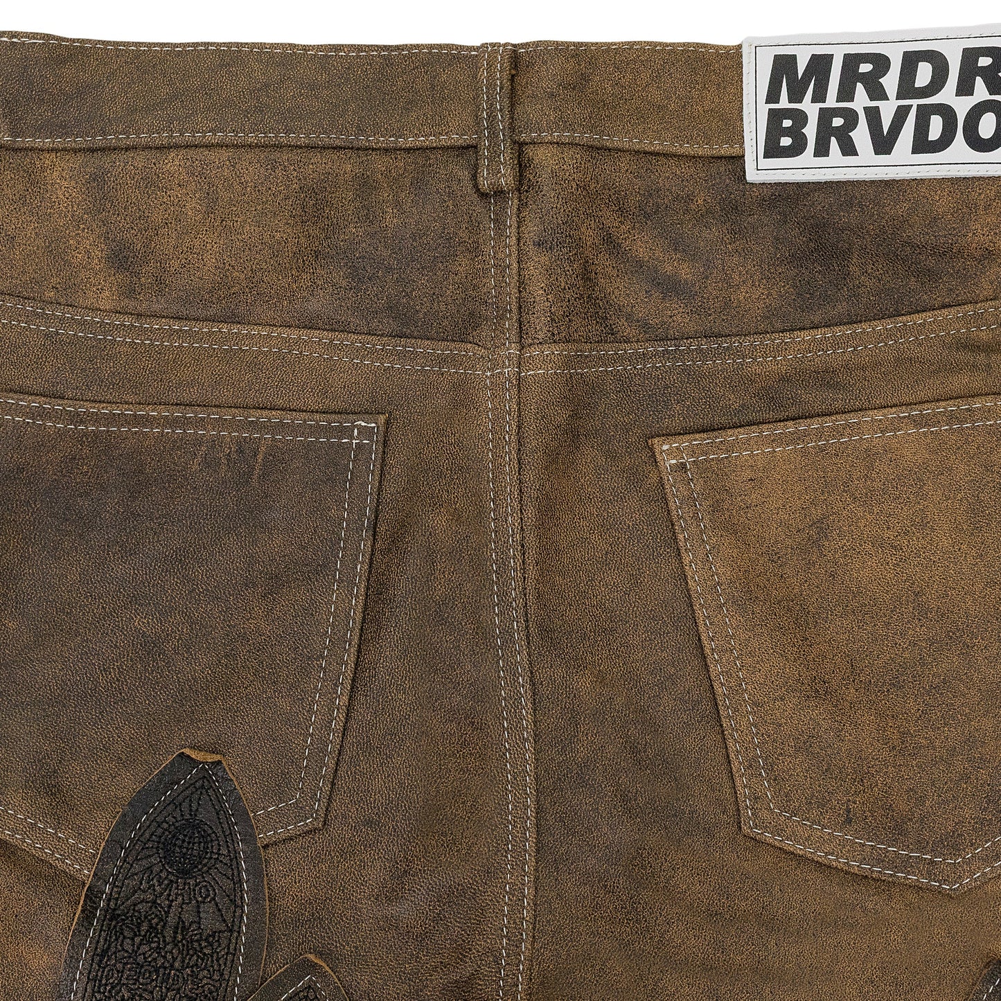 BROWN GARDEN GLASS PATCHED PANTS
