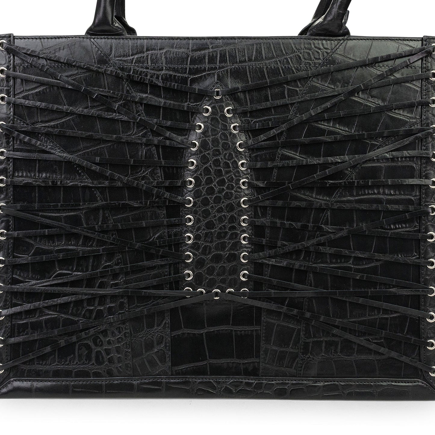 BLACK ARCH TOTE XL MESSENGER BAG