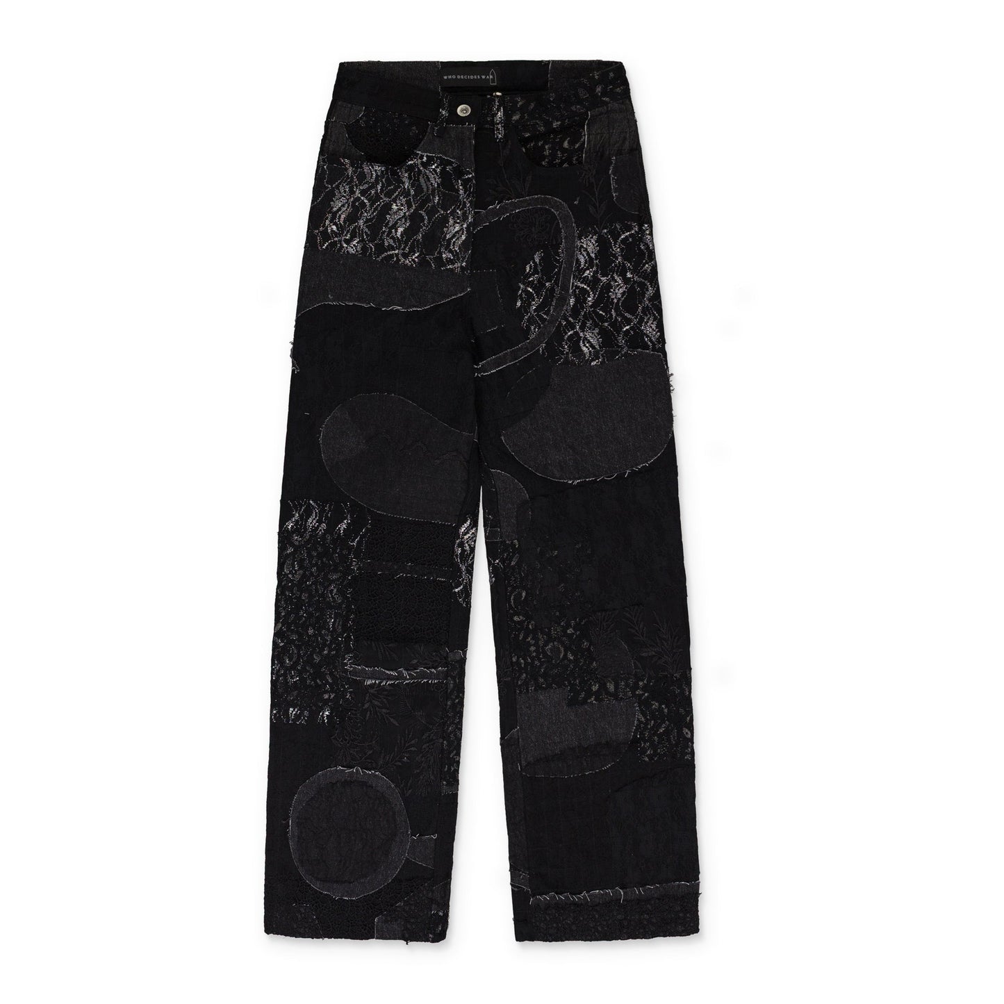 BLACK BORO GRID STRAIGHT-FIT JEANS