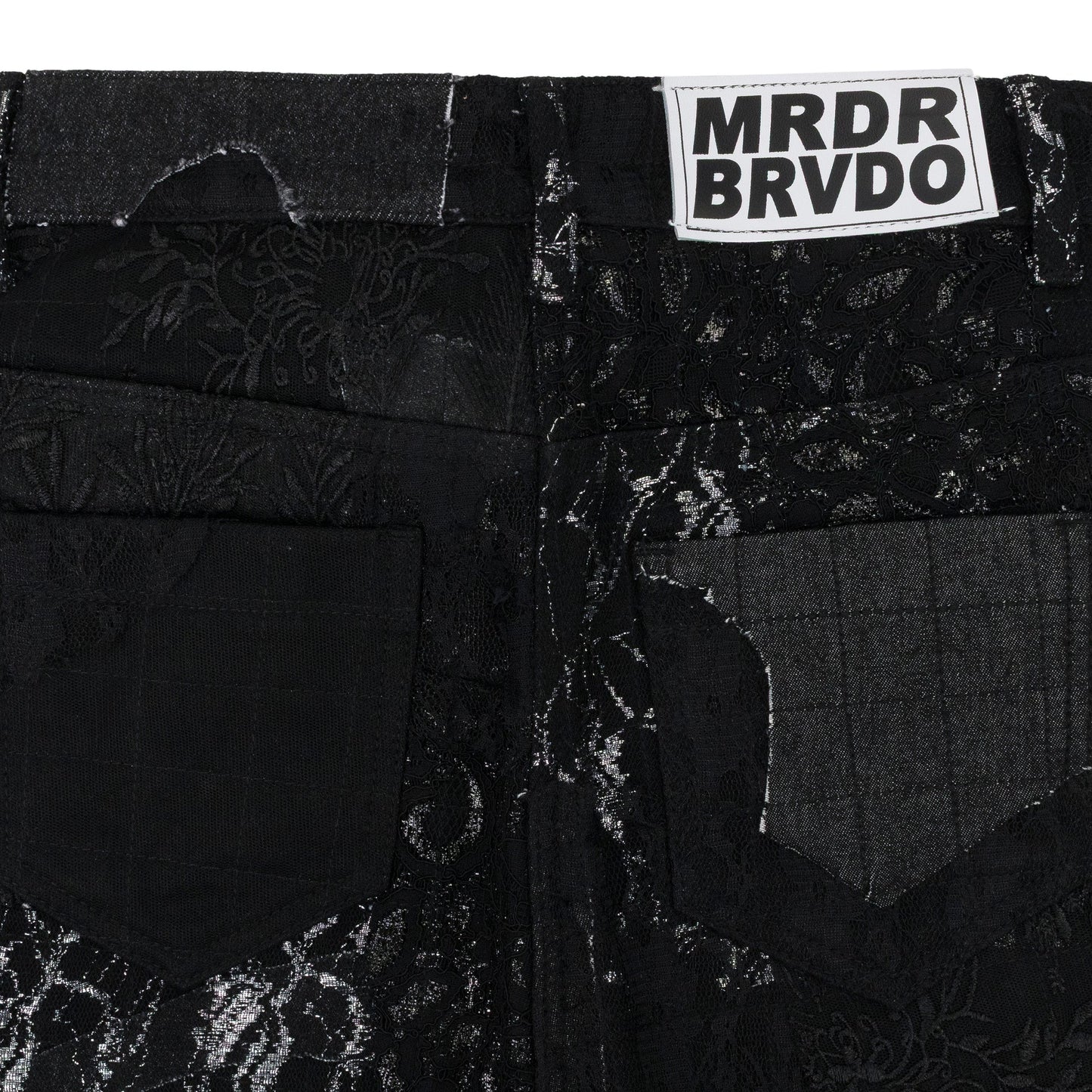 BLACK BORO GRID STRAIGHT-FIT JEANS