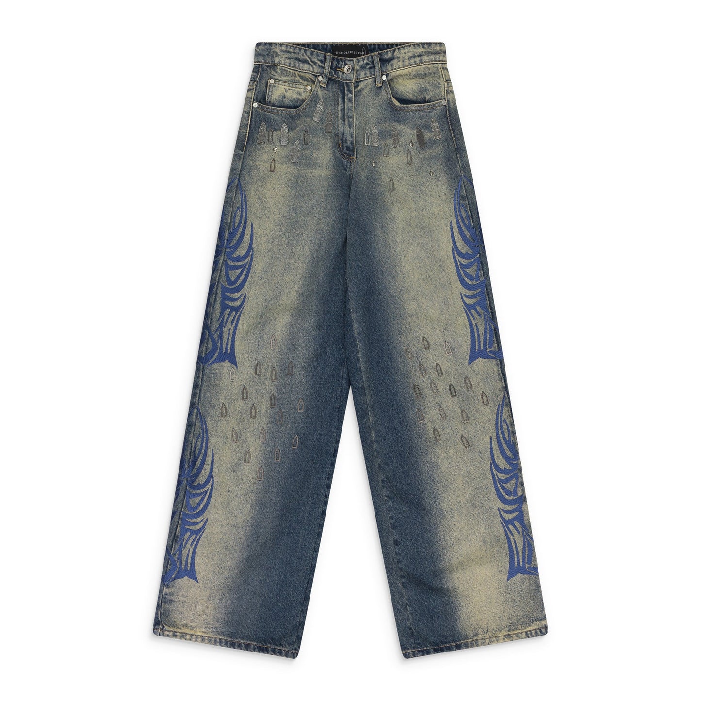 INDIGO WINGED LOGO BOOTCUT JEANS