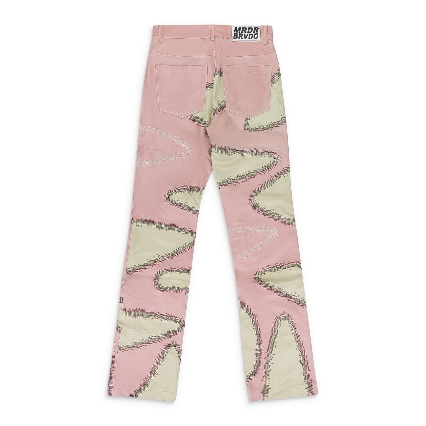 GRAY AMALGAMATED LEATHER PANTS